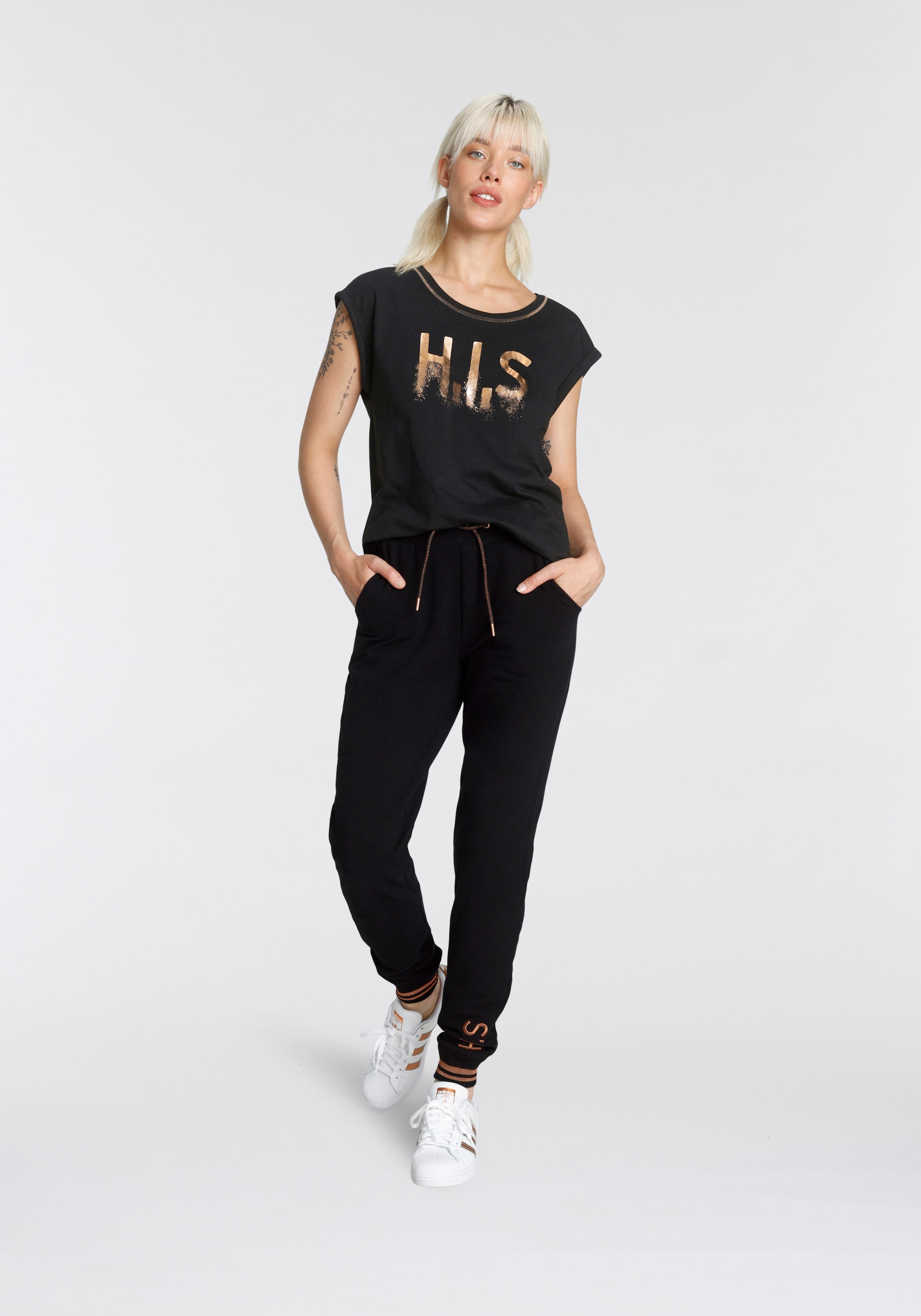 H.I.S T-Shirt »mit (2er-Pack) Druck«, glänzenden auf versandkostenfrei