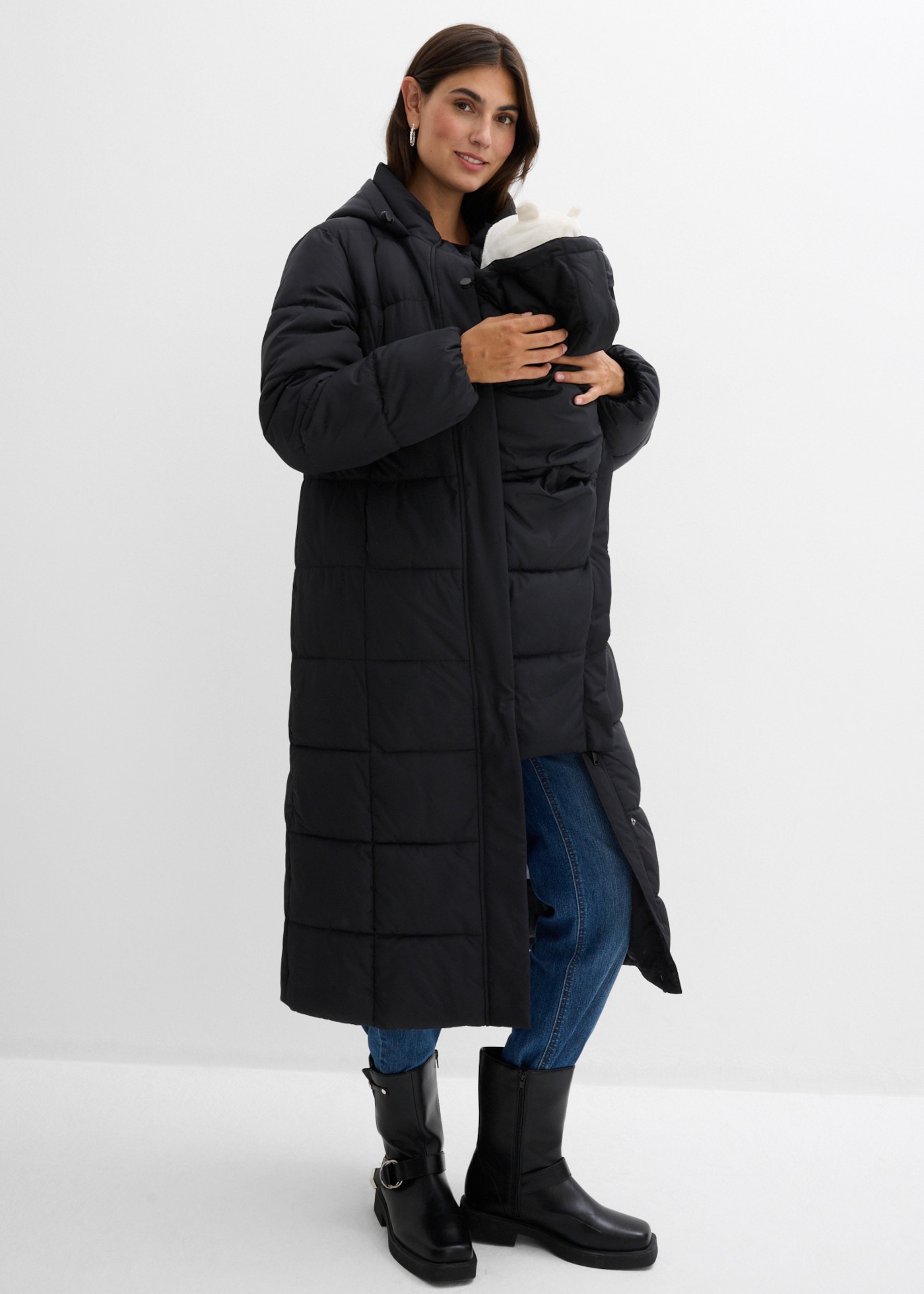 bonprix Umstandsmantel mit warmer Wattierung, in bequemer Oversize-Passform