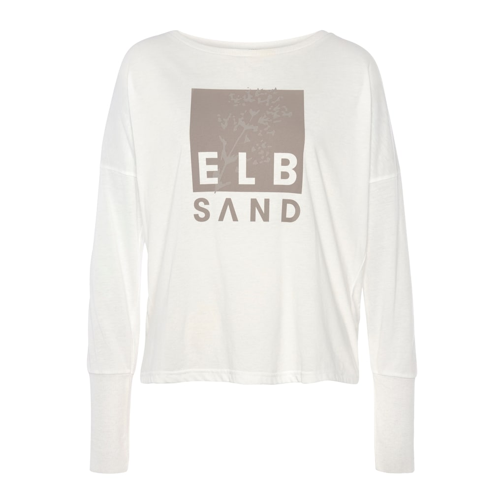 Elbsand Langarmshirt, mit Logodruck, Baumwoll-Mix, sportlich-casual