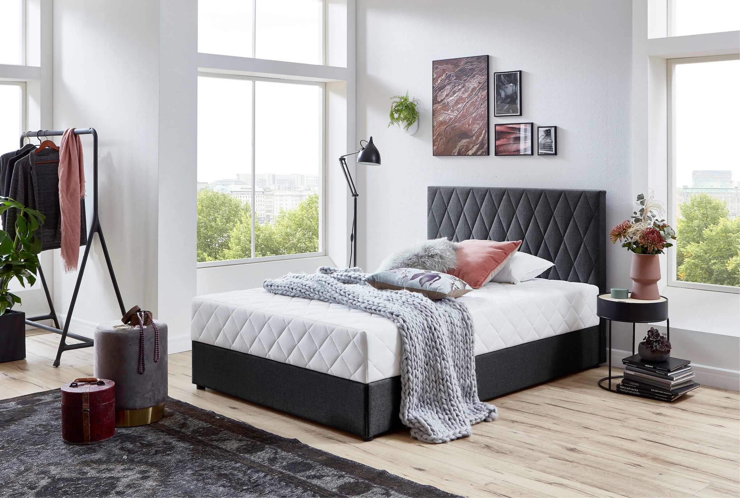 ATLANTIC home collection Boxbett Benita, mit Taschen-Federkernmatratze und Bettkasten