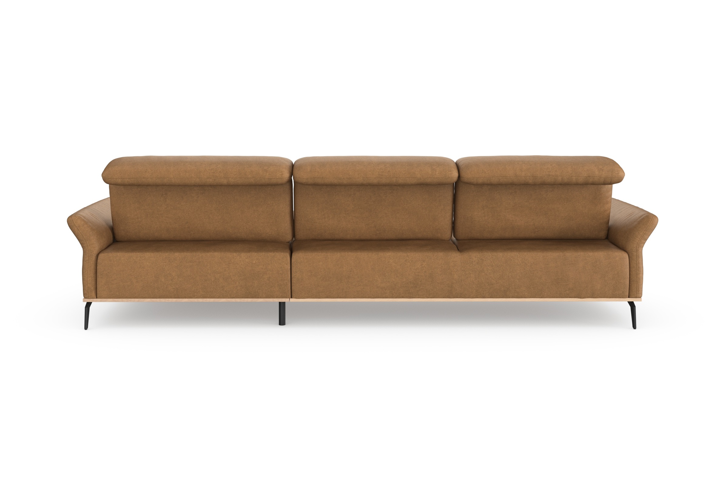 Places of Style Ecksofa »Fjord L-Form«, massiv, wahlweise mit Armlehnfunktion, Kopf- Sitztiefenverstellung