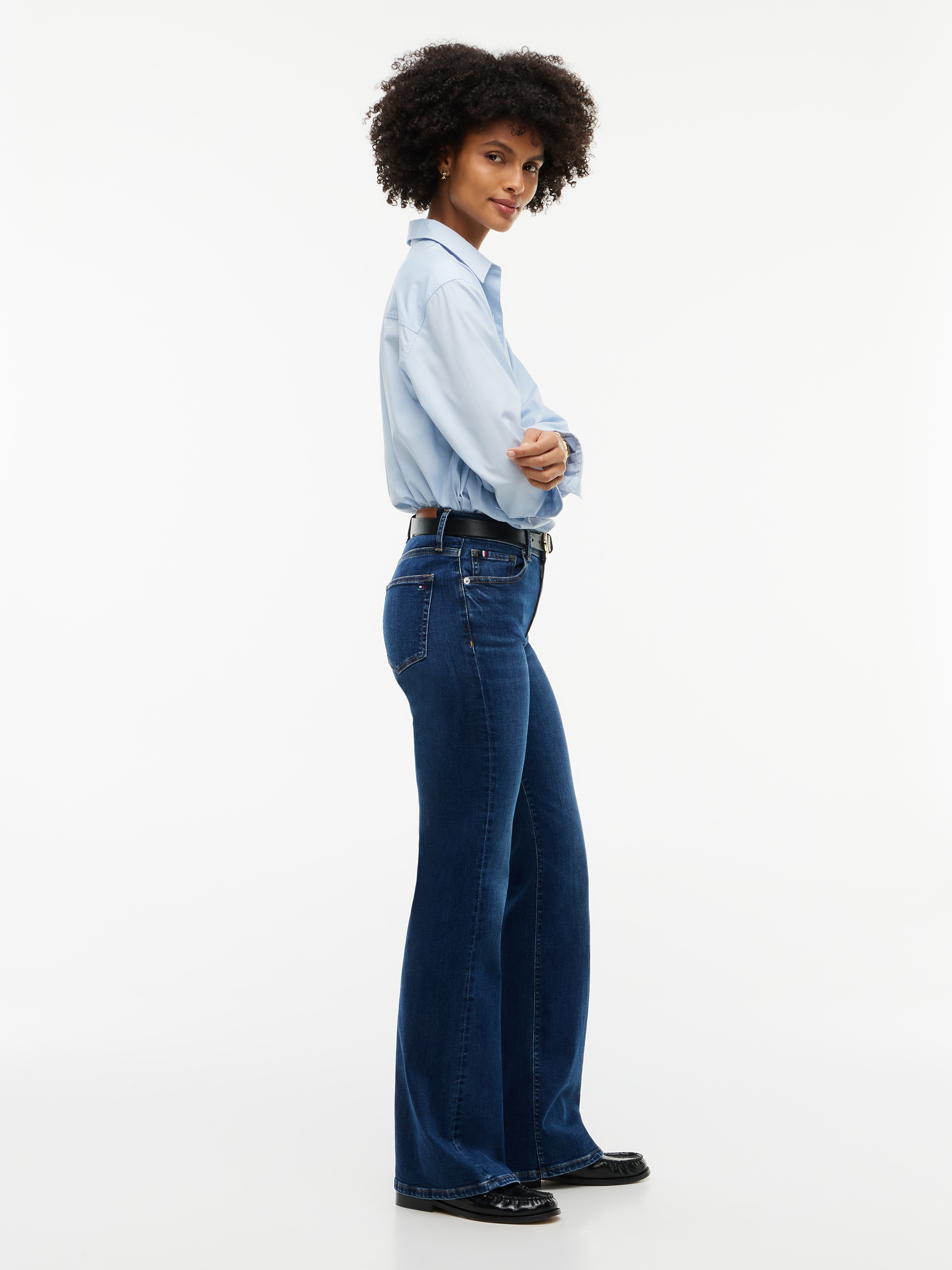 Tommy Hilfiger Jeans bootcut »LUNA MID RISE FLARE ESSENTIAL« mélange de coton, coupe évasée, taille mi-haute