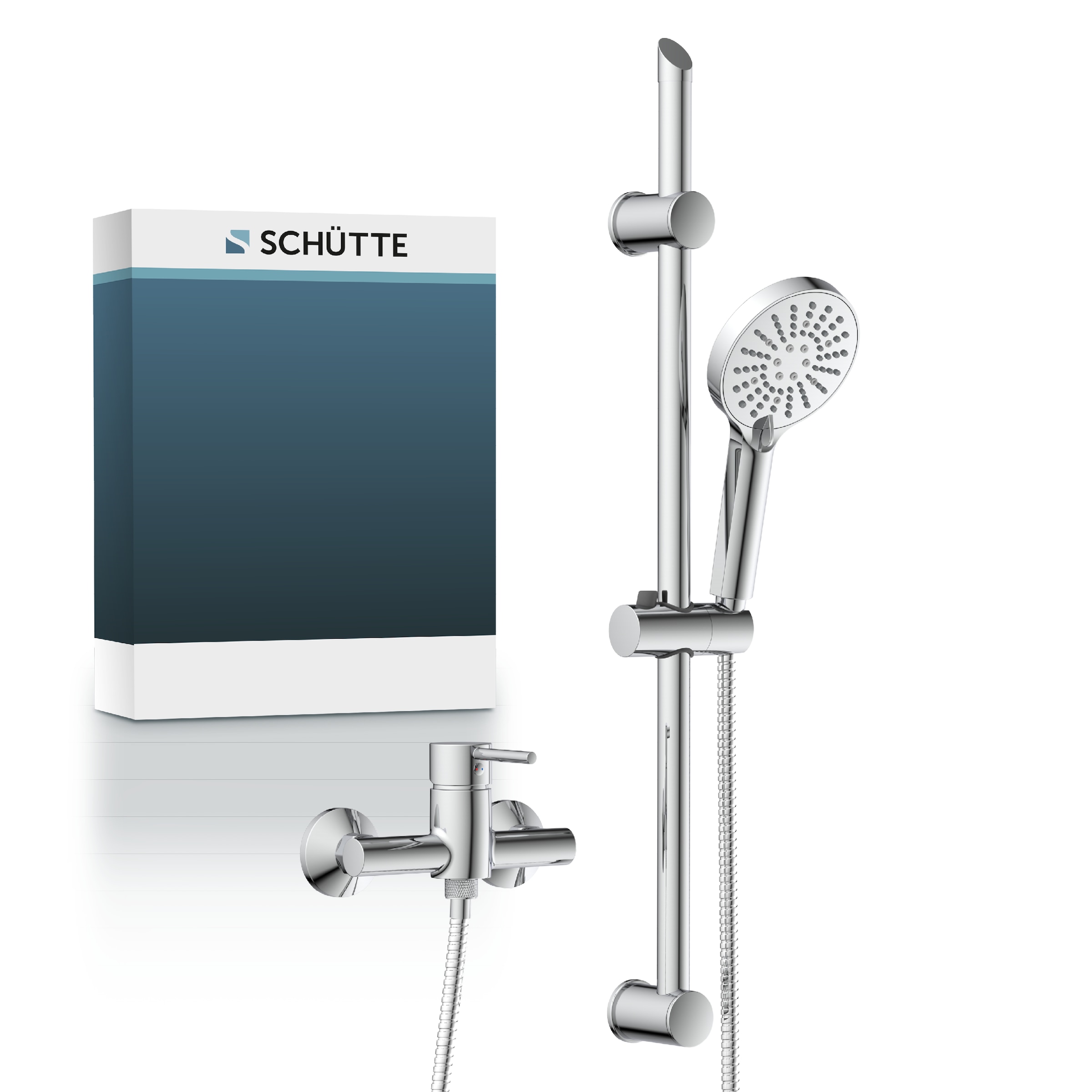 Image of Schütte Duschsystem "SAMANA" wassersparend, Antikalk, 3-fach verstellbar, Wasserstoppfunktion