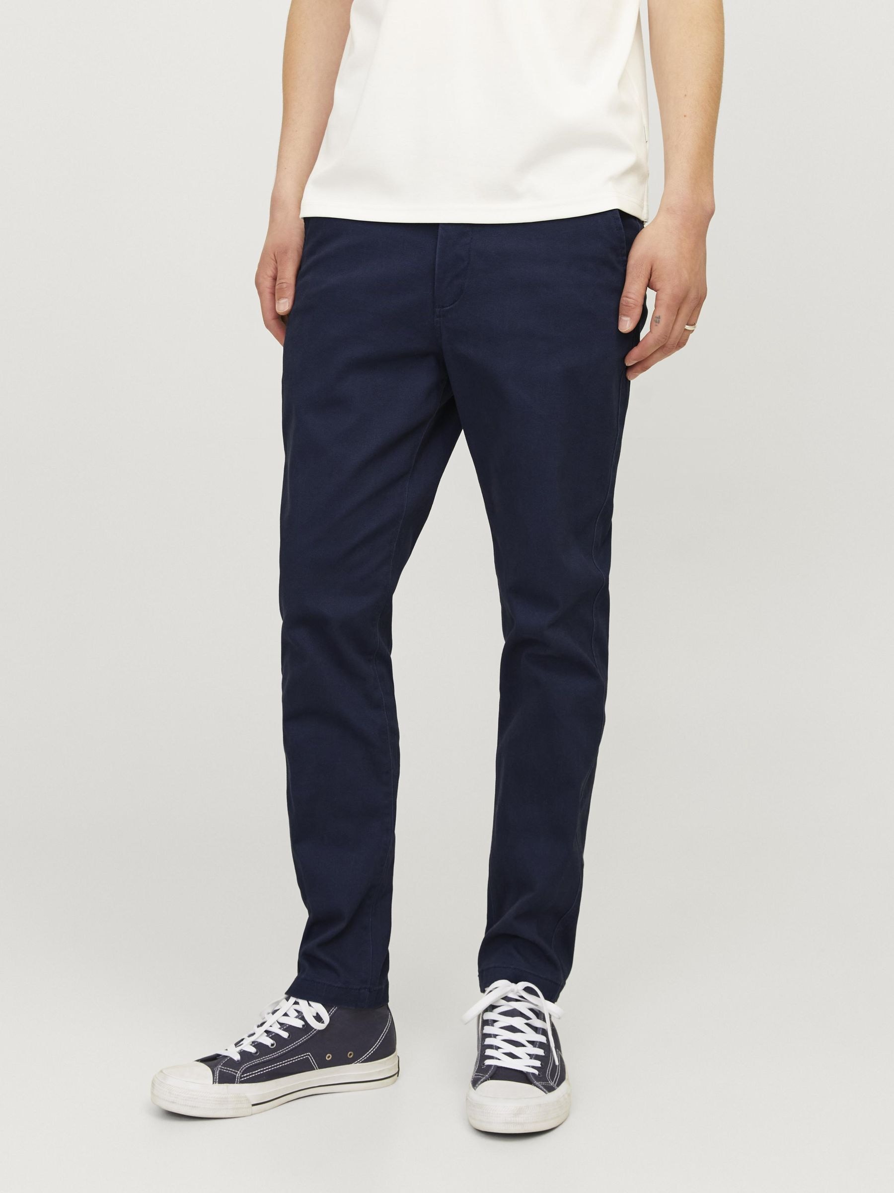 Jack & Jones Chinohose »JPSTMARCO mit schmalem Bein und pflegeleichtem Stoff«  washed, modisch, schmal, Baumwollmischung