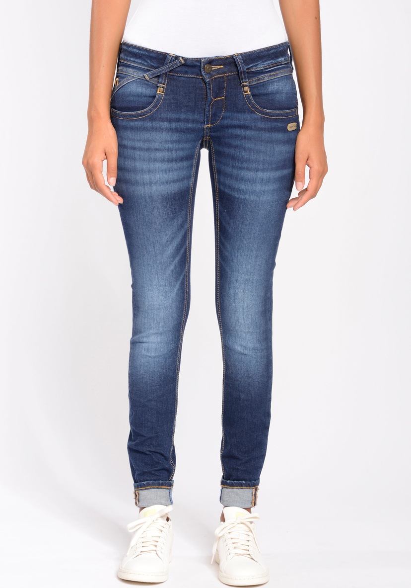 ♕ GANG Skinny-fit-Jeans versandkostenfrei authenischer »94Nena«, bestellen Used-Waschung in
