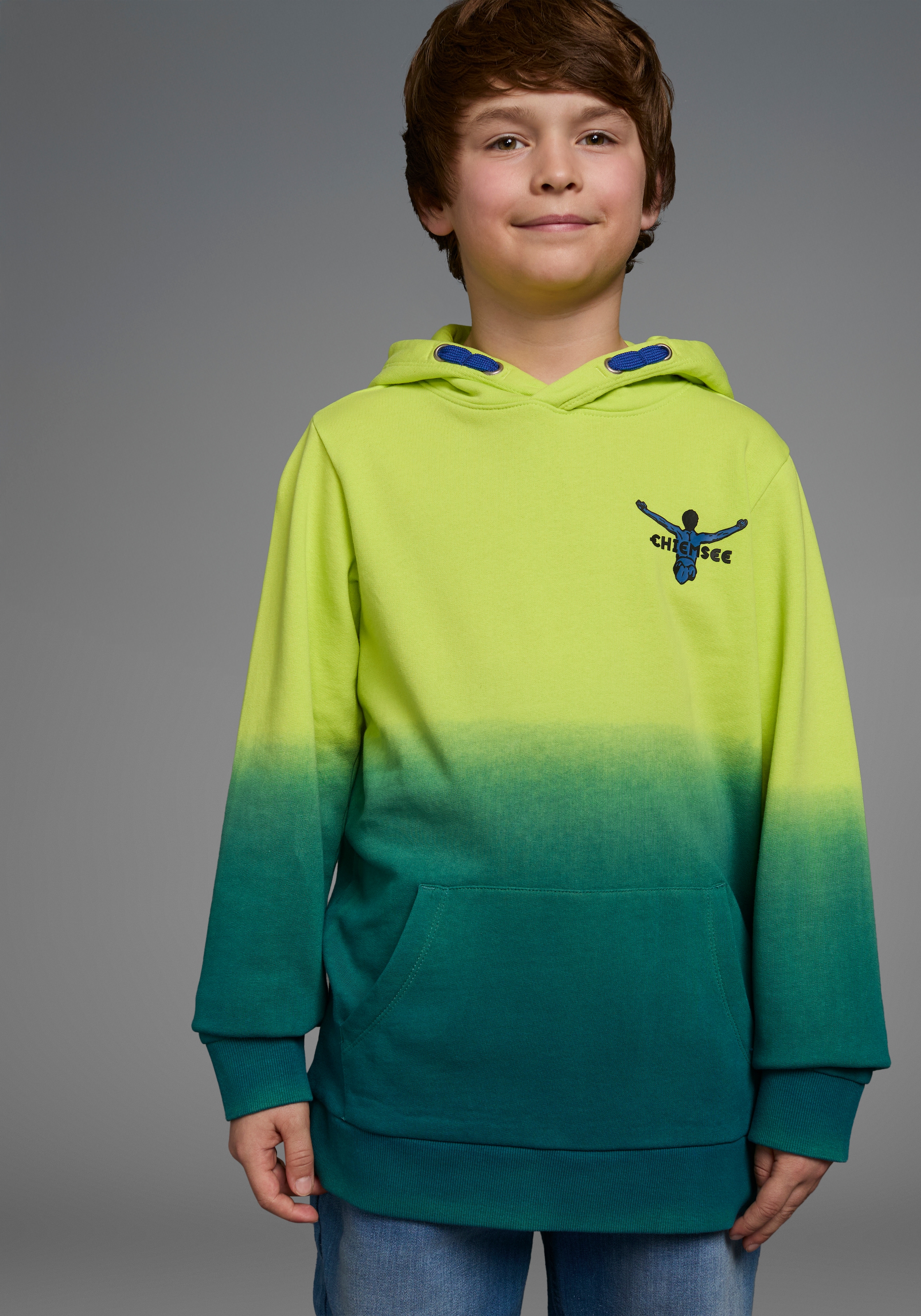 Image of Chiemsee Kapuzensweatshirt "Farbverlaufshirt", Langarm, bedruckt, Rundhalsausschnitt, aus 100% Baumwolle