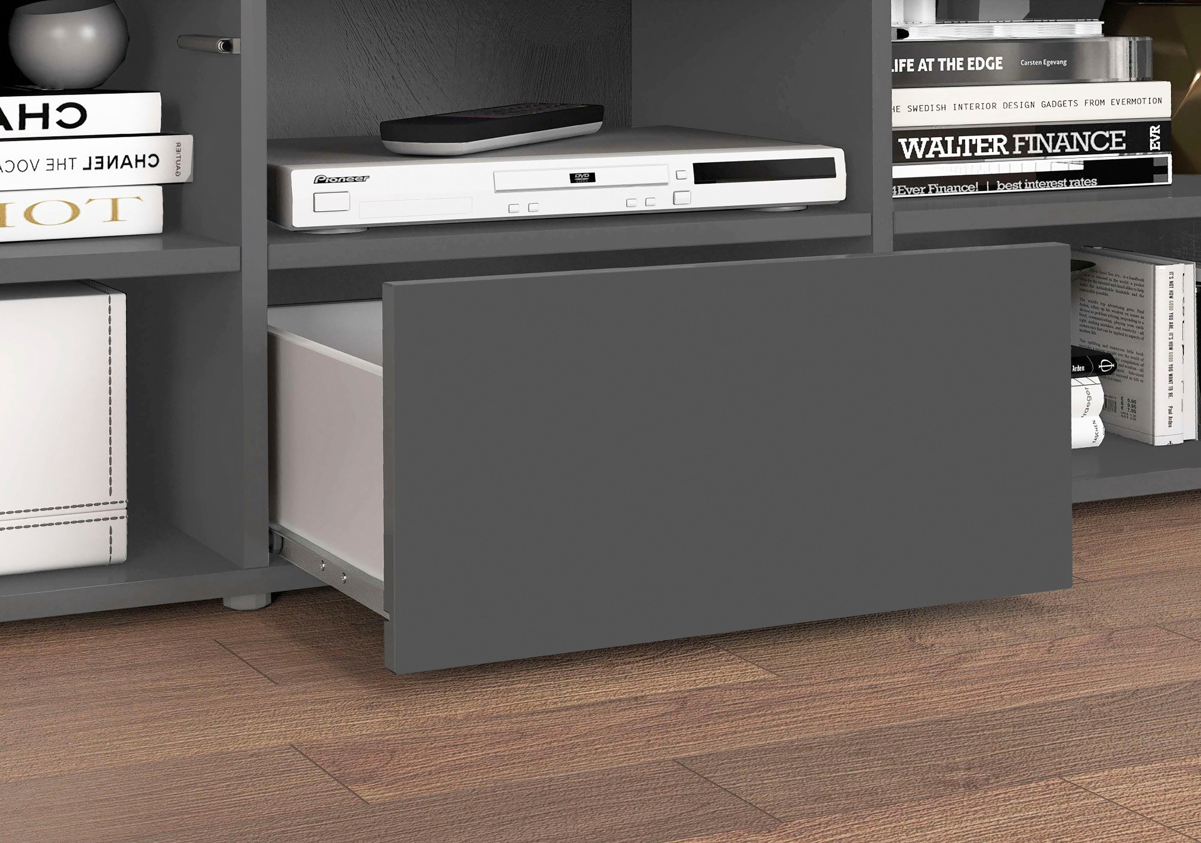 GOODproduct Table basse »CHRONOS Breite 155 cm mit 2 Türen, 1 Schublade,1 offenes Fach« 1 cuis tlg. TV-Board, Sideboard niedrig, Grifflos mit Push to Open 'Made in Italy'