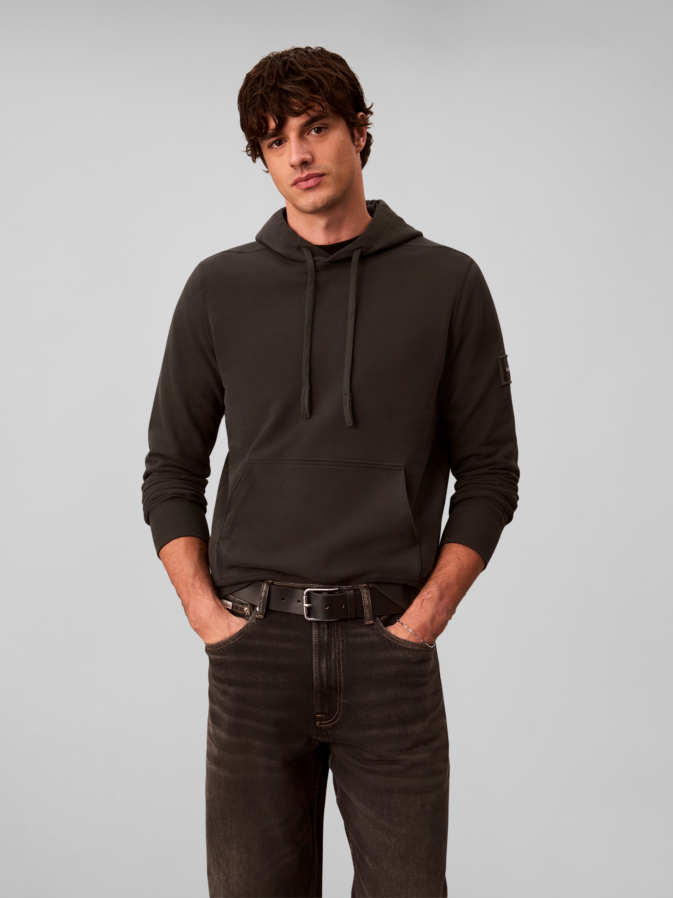 Calvin Klein Sweat à capuche »BADGE HOODIE«, Regular fit, Badge, Kängurutasche
