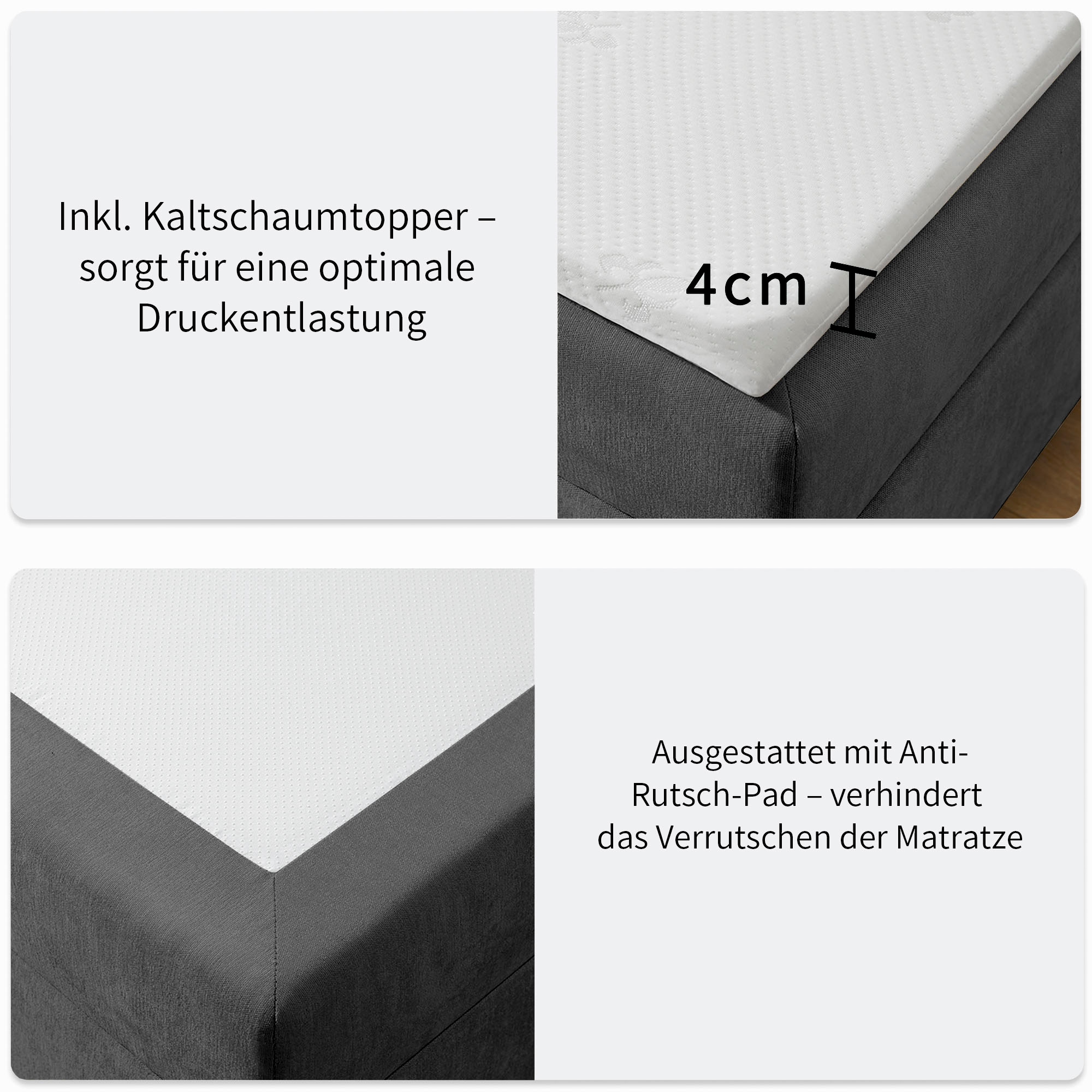 GOODproduct Boxbett »Tommes inkl. Bettkasten und Topper, Liegefläche 180x200cm« erhältlich in der Grösse 180x200 cm