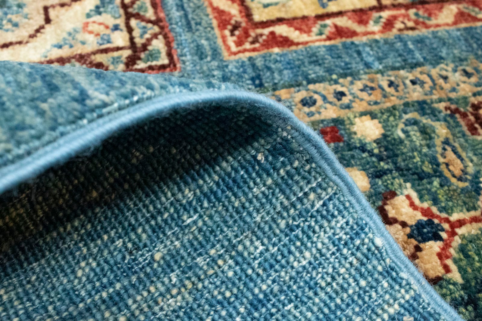 morgenland Wollteppich »Gabbeh Teppich handgeknüpft bequem kaufen handgeknüpft blau«, rechteckig