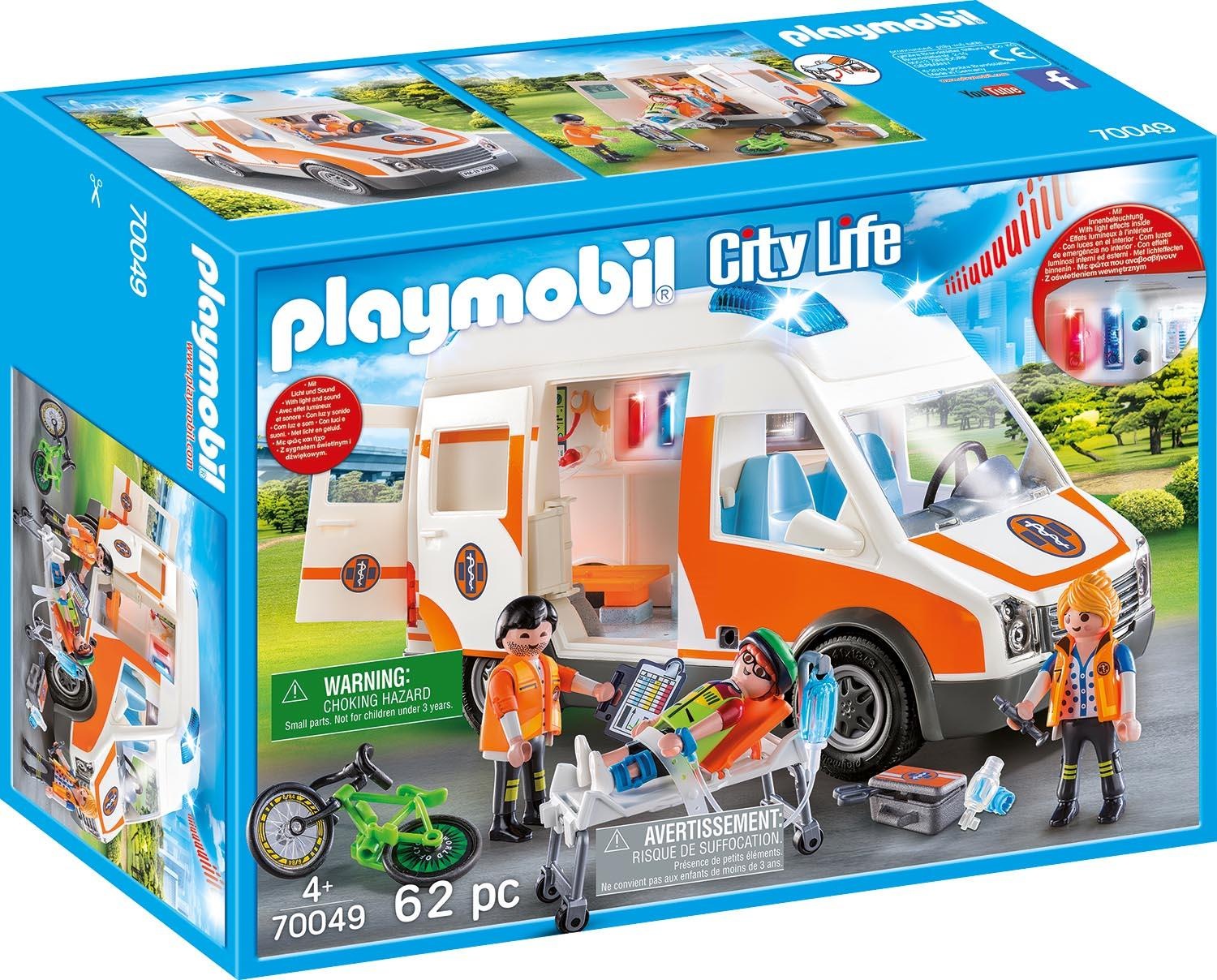 Image of Playmobil® Konstruktions-Spielset »Rettungswagen mit Licht und Sound (70049), City Life«, (62 St.), Made in Germany bei Ackermann Versand Schweiz