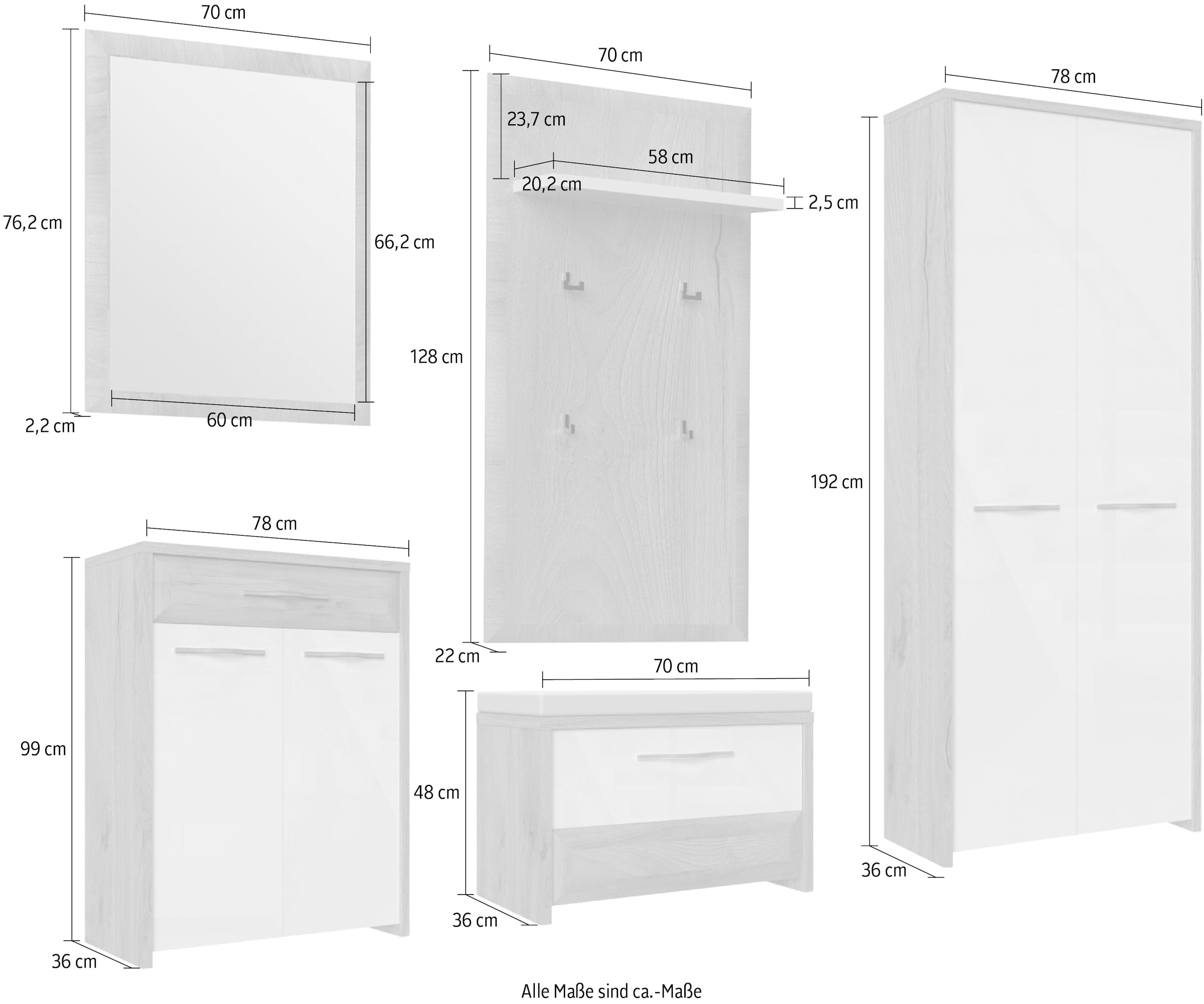 GOODproduct Ensemble de vestiaires »Gala« Ensemble, 5 cuis tlg.