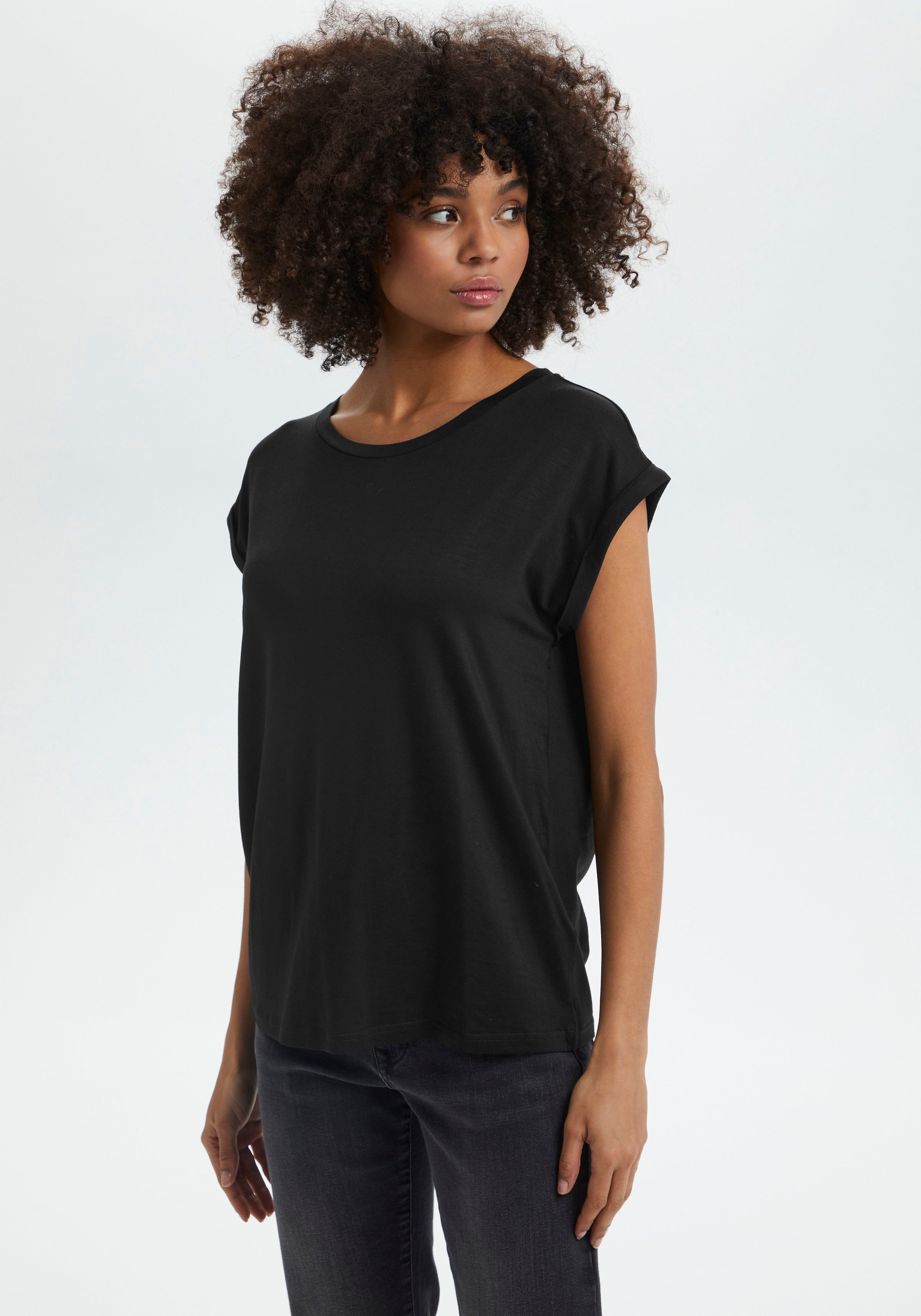 Image of Saint Tropez Rundhalsshirt, Basic in edler LYOCELL Qualität bei Ackermann Versand Schweiz