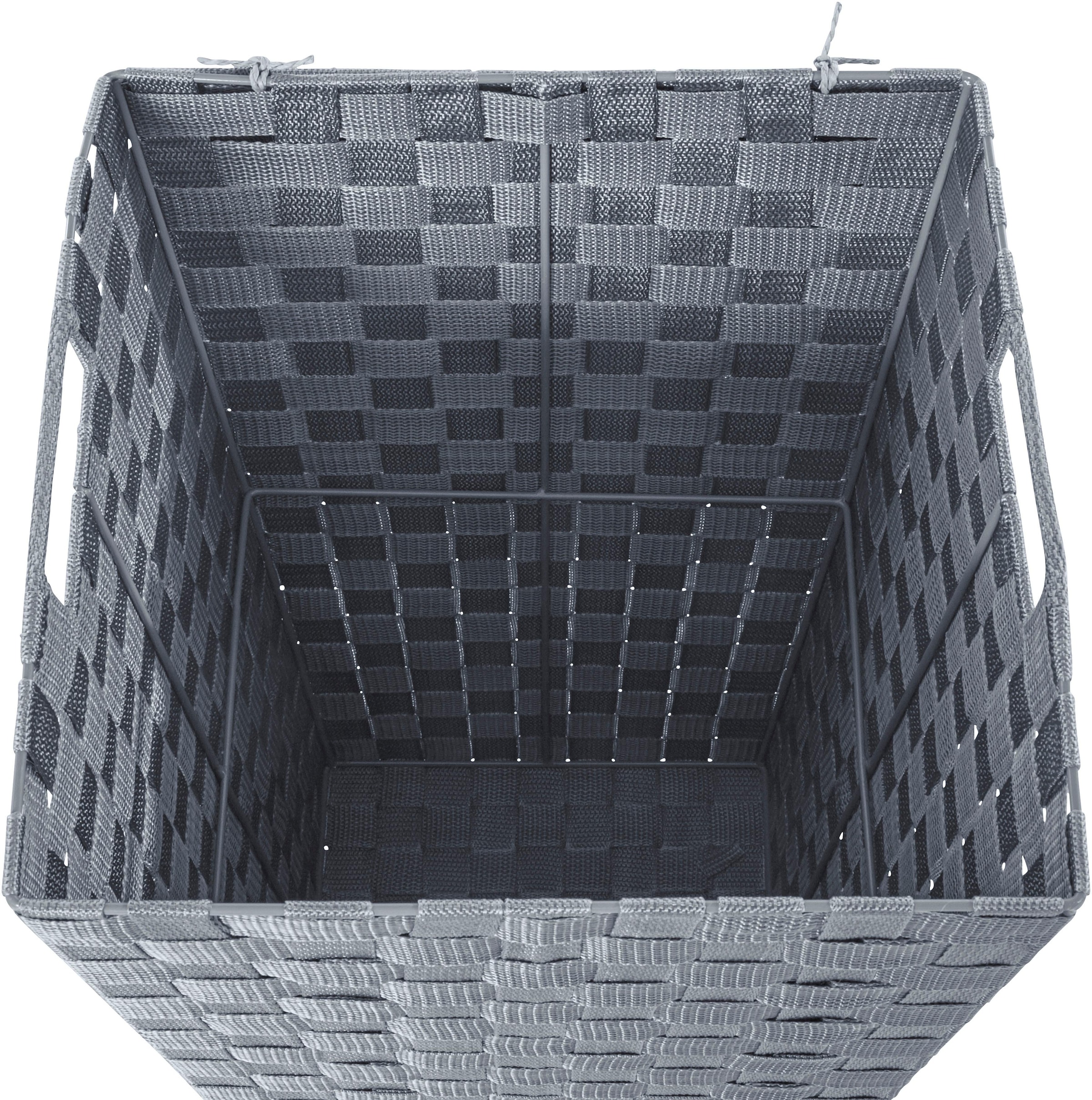 locker Wäschekorb, aus Nylon und Metall