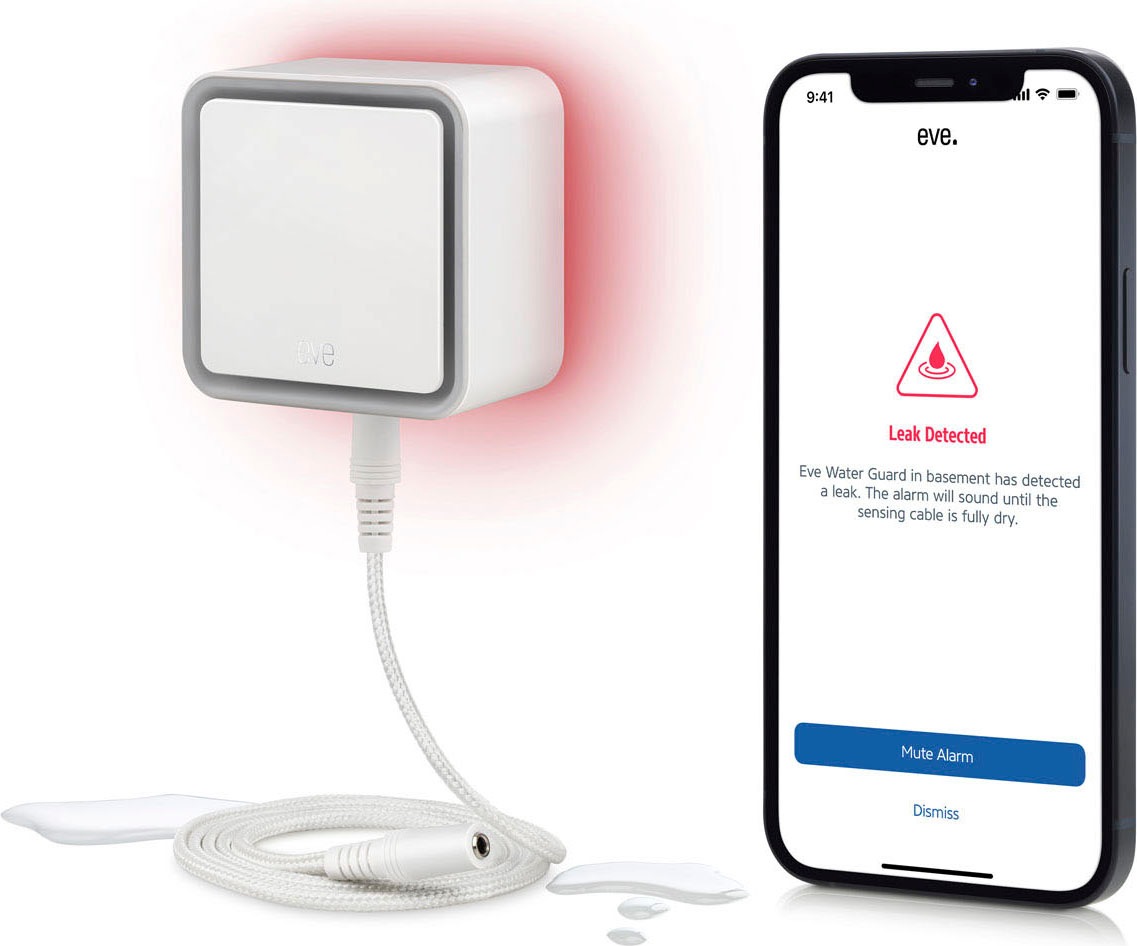 Image of EVE Wassersensor »Water Guard - Smarter Wassermelder mit Apple HomeKit-Technologie, Bluetooth, Thread«, (1 St.), Mitteilungen bei Ackermann Versand Schweiz