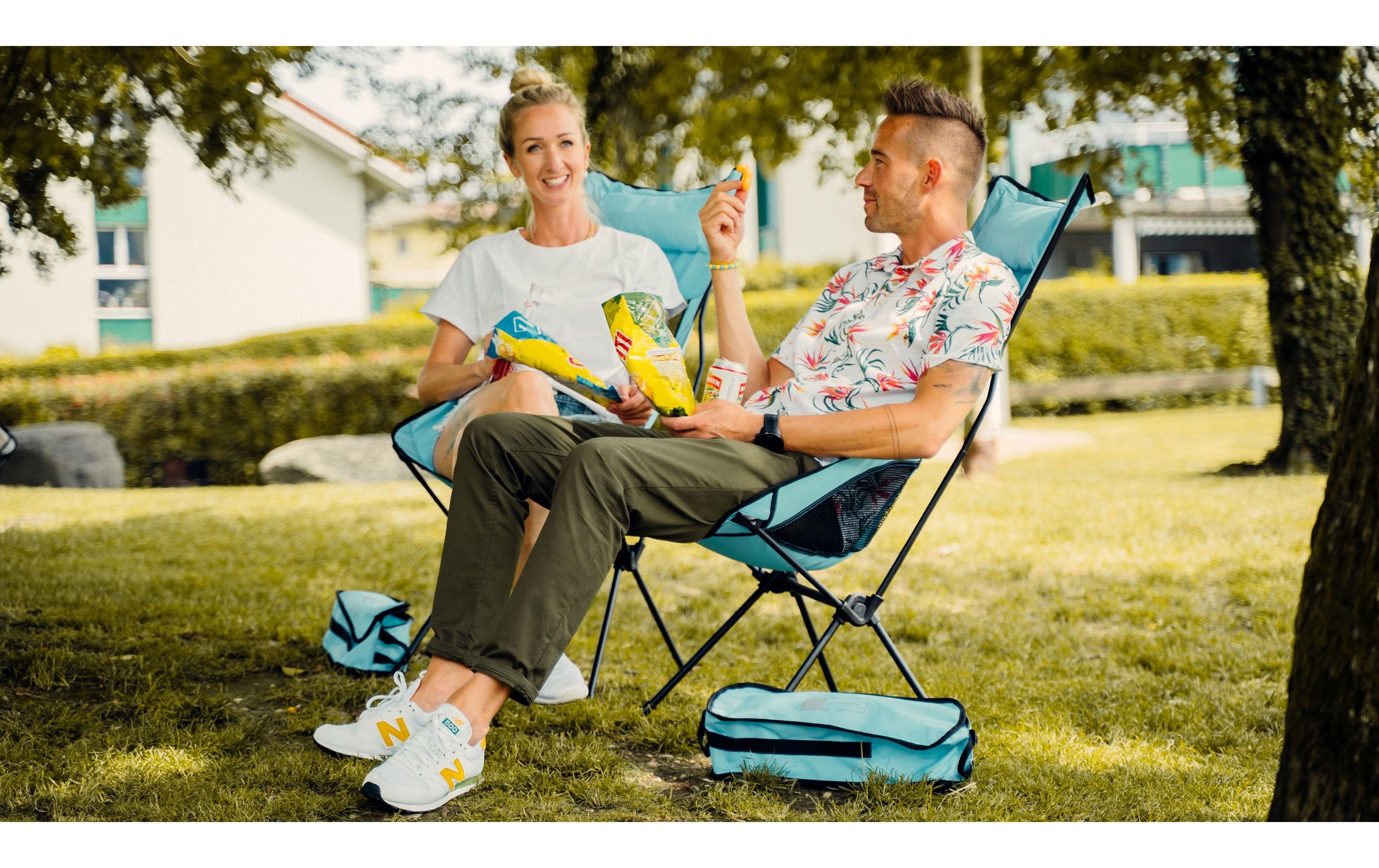 Campingstuhl »Trekony Hoch Hellblau«