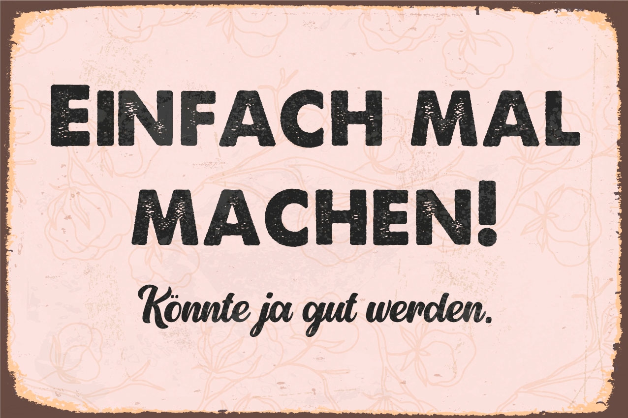 queence Metallbild »Einfach machen«, Schriftzüge-Schriftzug, (1 St.), Stahlschilder