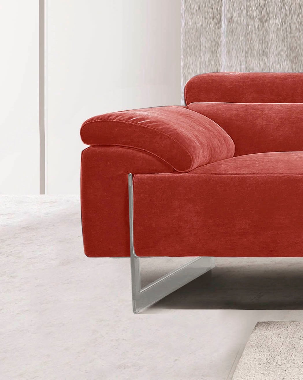 Egoitaliano 2,5-Sitzer »Malika, Designsofa mit hohem Sitzkomfort, edel und bequem« inkl. Kopfteilverstellung und chromfarbenen Metallfüssen