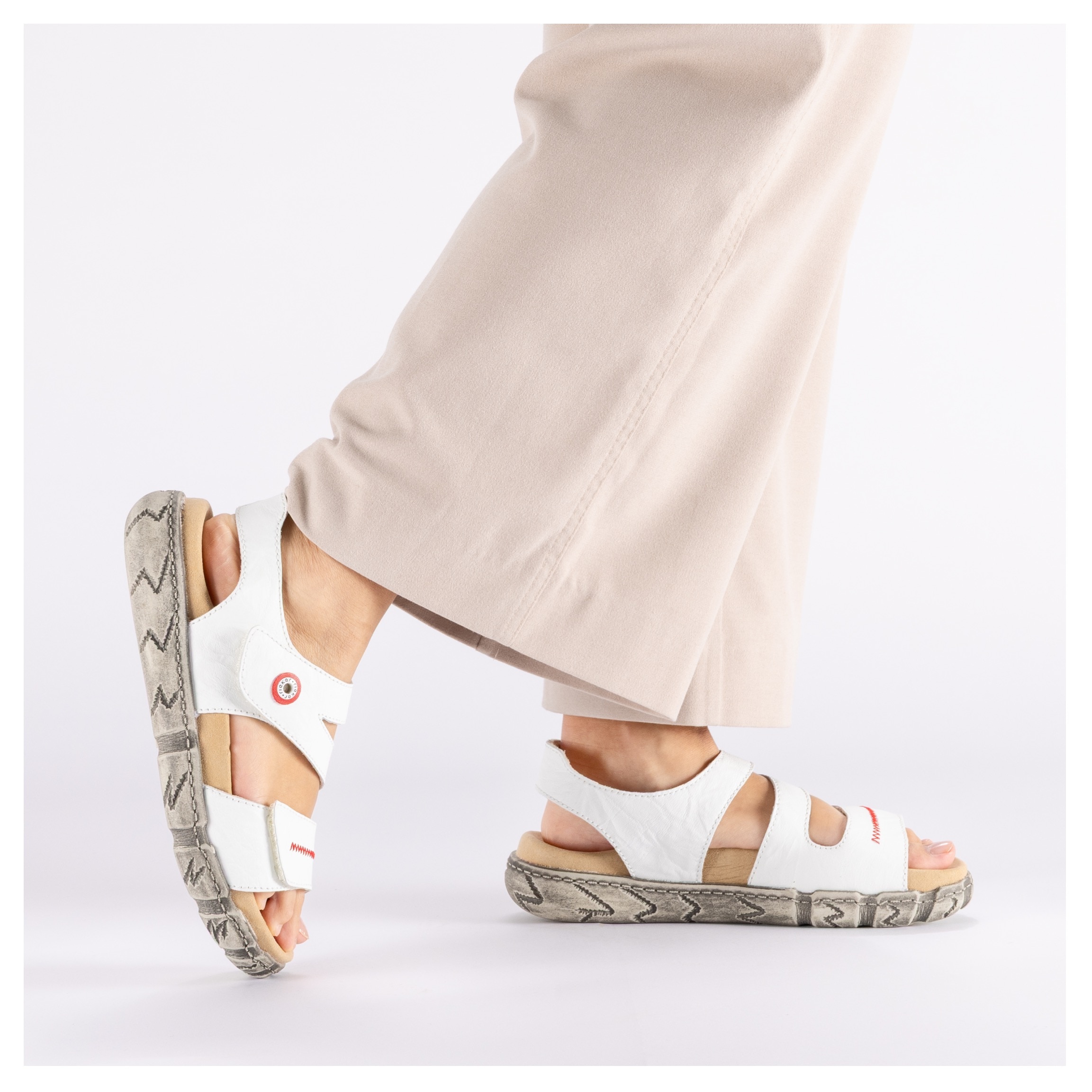 Rieker Sandale  Chaussure d'été, sandale à scratch avec couture décorative