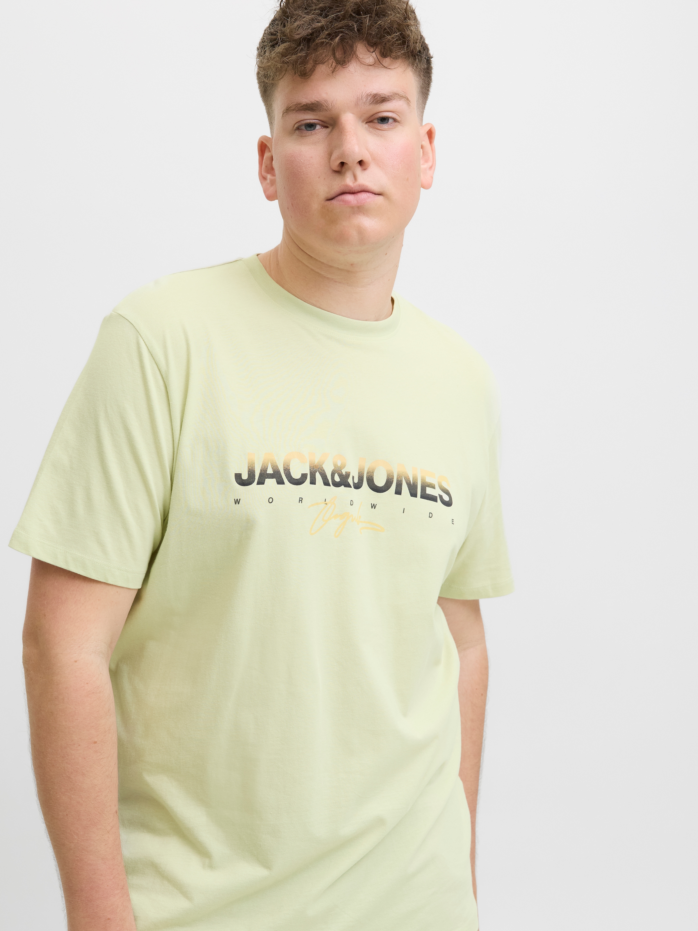 Jack & Jones PlusSize Print-Shirt »JORCANGGU TEE SS CREW NECK FST PLS«, mit Logo Print