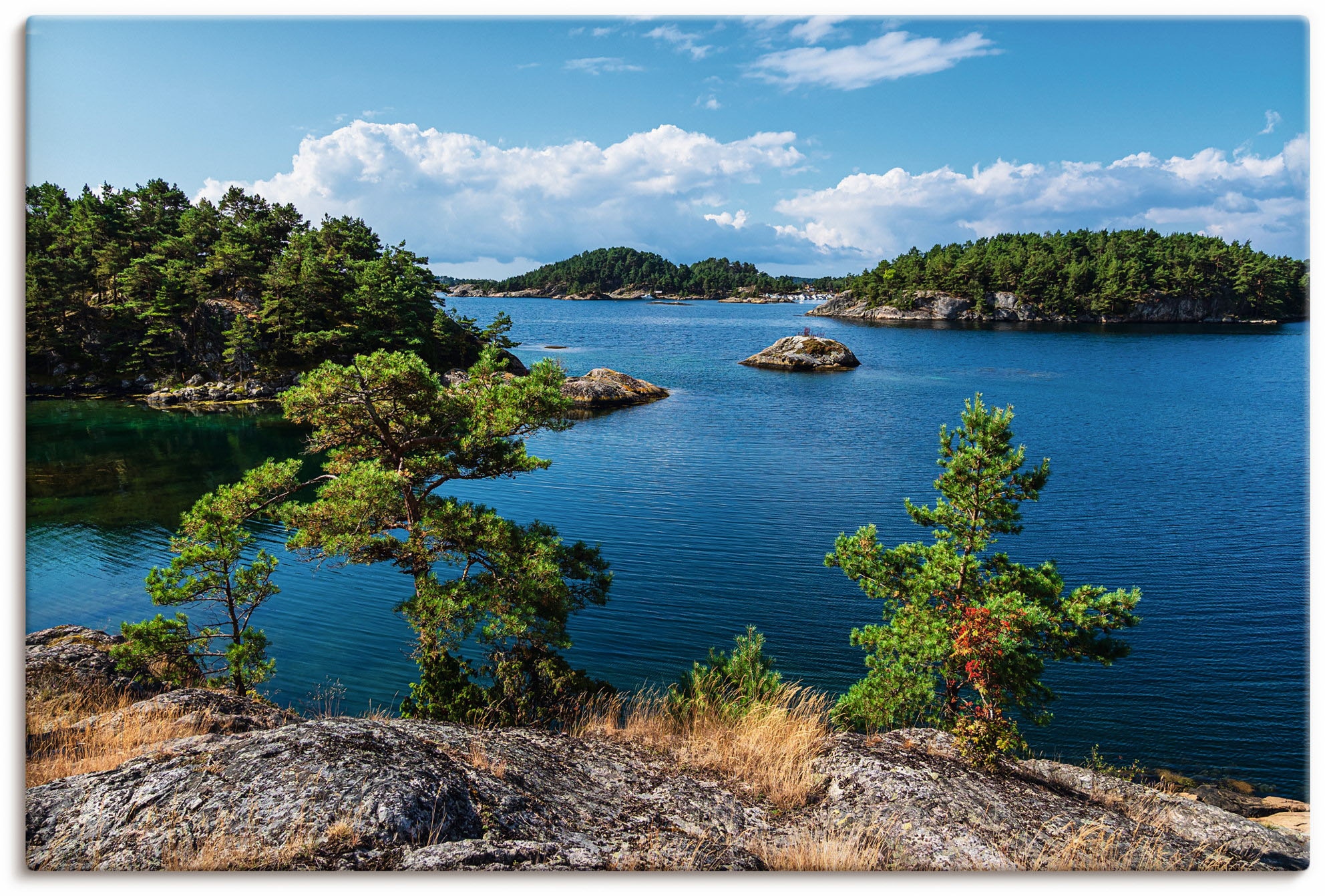Image of Artland Leinwandbild "Landschaft, Halbinsel Riveneset Norwegen" Küstenbilder 1 Stk. tlg. auf Holzrahmen gespannt