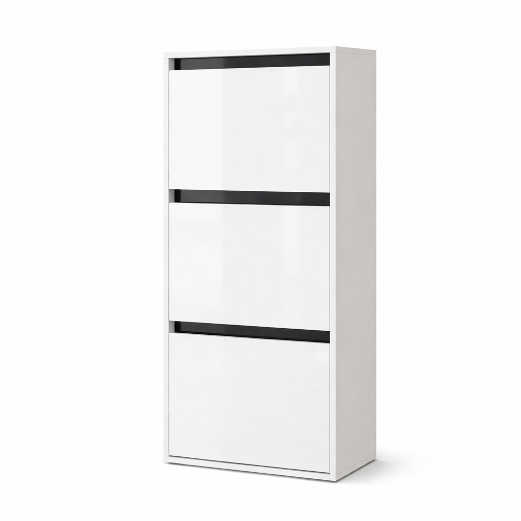 GOODproduct Schuhschrank »Locco, Schuhregal, Schuhkommode, Breite 50 cm« Schuhkipper, UV-lackiert, Hochglanz, grifflos, 3-türig