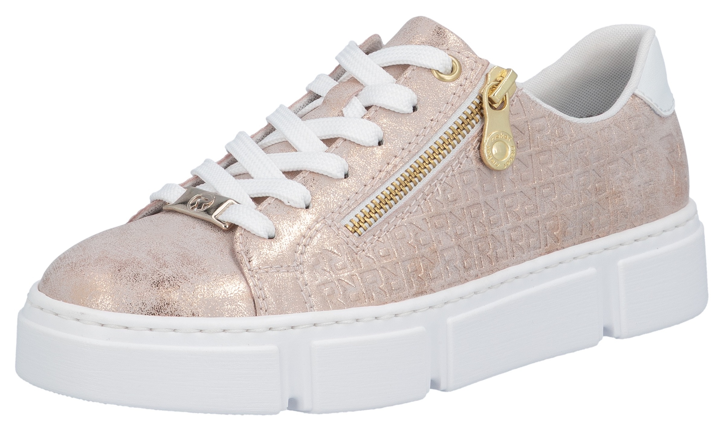 Image of Rieker Plateausneaker, Freizeitschuh, Halbschuh, Schnürschuh mit Reissverschluss