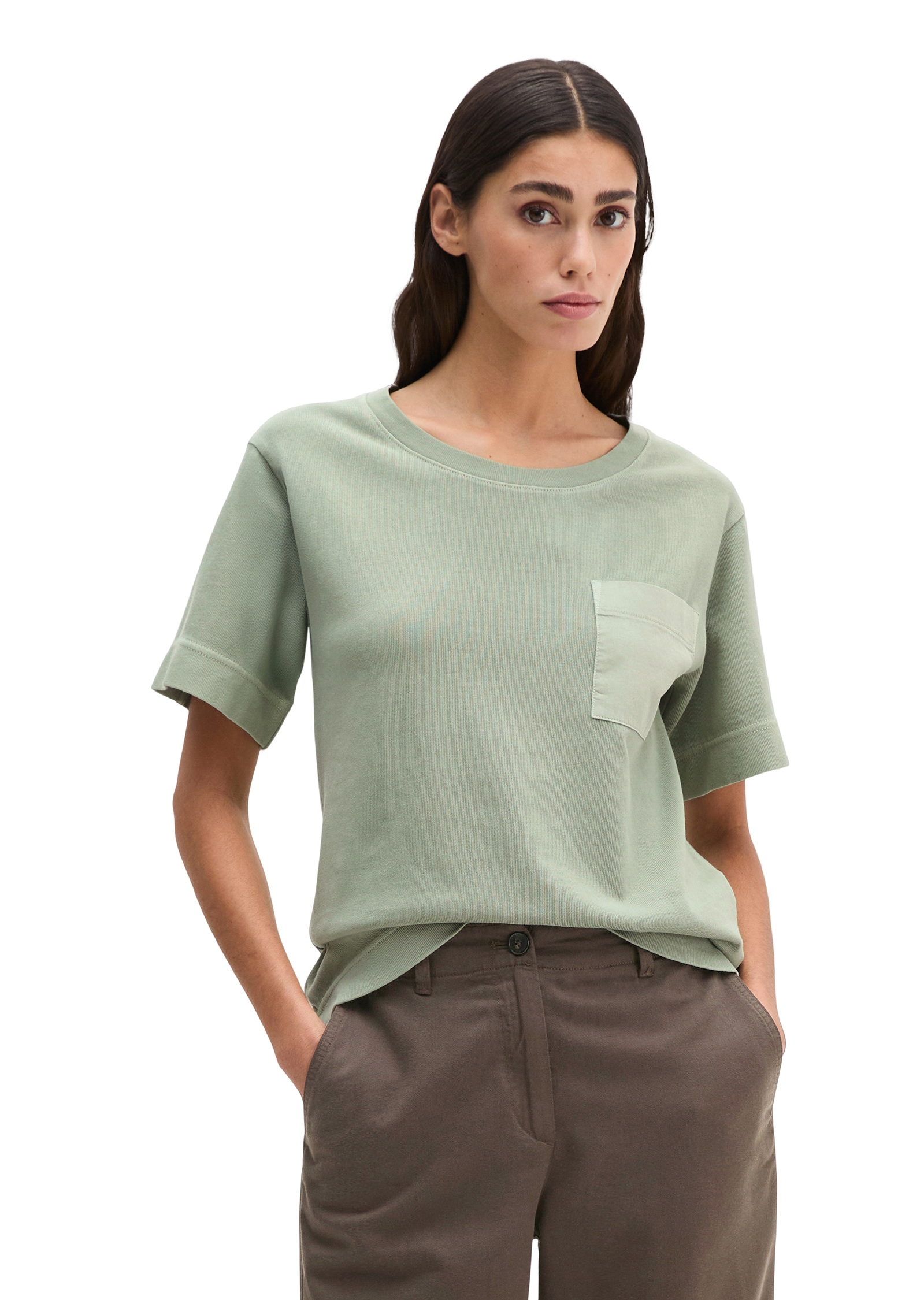 Image of Marc OPolo T-Shirt loose fit mit aufgesetzter Satin-Tasche
