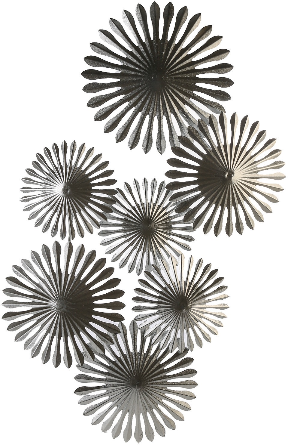 Image of GILDE Wanddekoobjekt »Wandrelief Dandelion, silberfarben«, (1 St.), Wanddeko, aus Metall, bestehend aus 7 Blüten, dekorativ im Esszimmer & Wohnzimmer bei Ackermann Versand Schweiz
