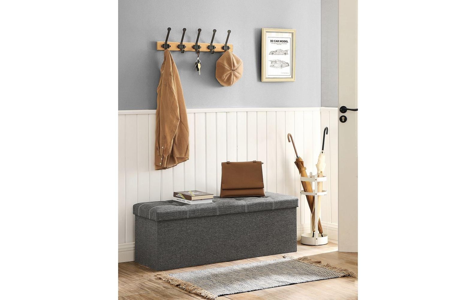 SONGMICS Sitztruhe »mit Aufbewahrung 110 x 38 cm Dunkelgrau«