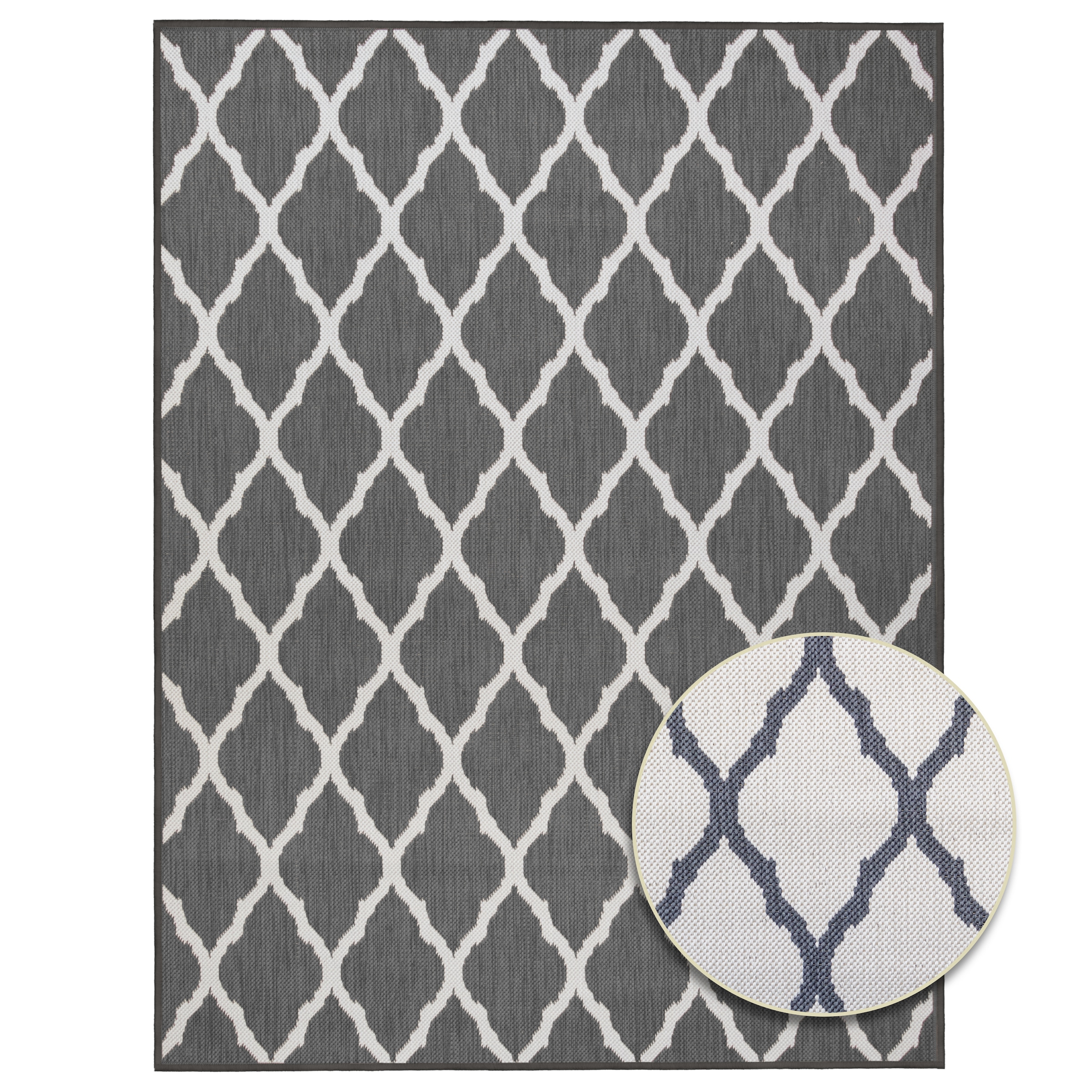 Primaflor-Ideen in Textil Teppich »Outdoorteppich REVERSO - Round Rhombus« rechteckig 5 mm Höhe Wendeteppich, Rauten Design, In- und Outdoor geeignet, wasserfest