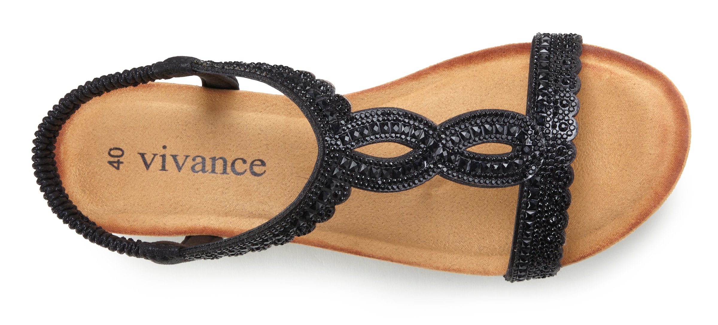 Vivance Sandalette »Sommerschuh«, Sandale, Sommerschuh mit Glitzerdetails und elastischem Riemchen VEGAN
