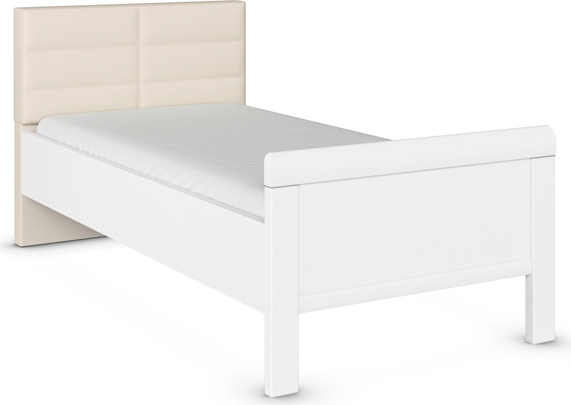 rauch Bett »Bett Einzelbett Stollenbett EVELYN« in Komforthöhe mit Polsterkopfteil in elegantem Stil MADE IN GERMANY