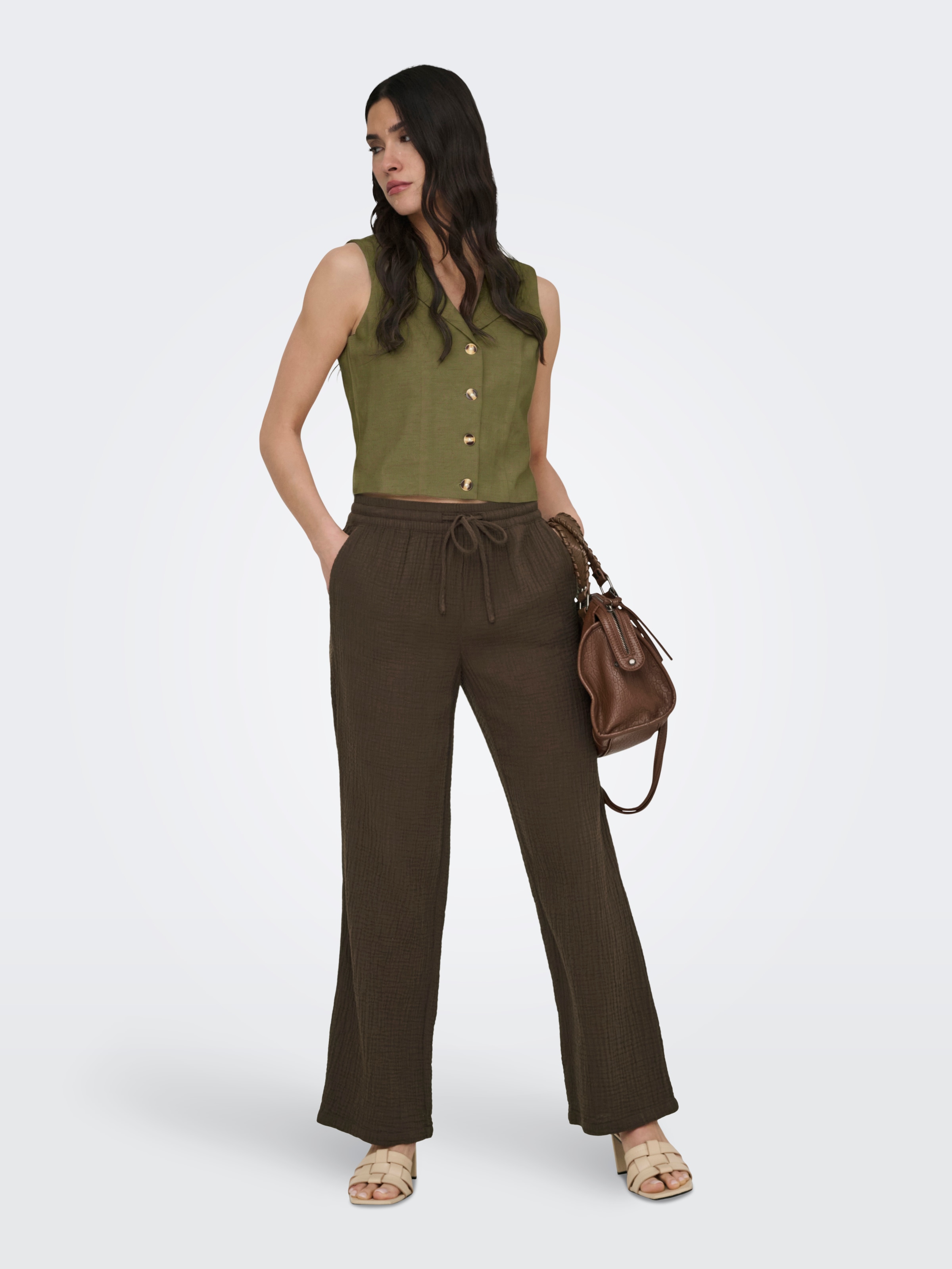 JDY Gilet de costume »JDYMILAN LINEN S/L WAISTCOAT TLR« mit Leinen