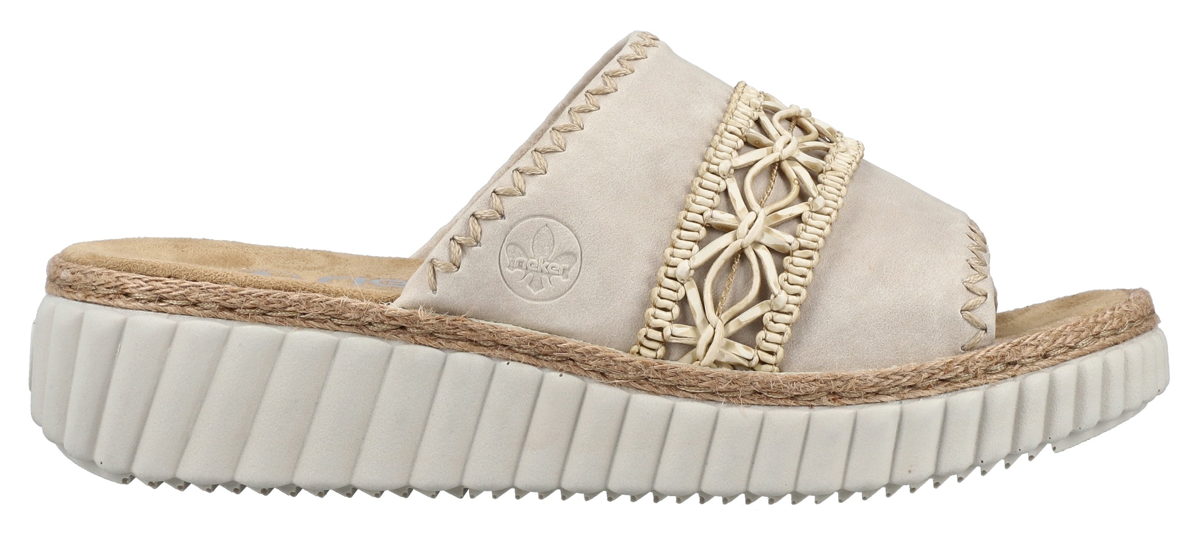 Rieker Pantolette  Sommerschuh, Strandschuh, Urlaubschuh, Hausschuh mit softer Innensohle