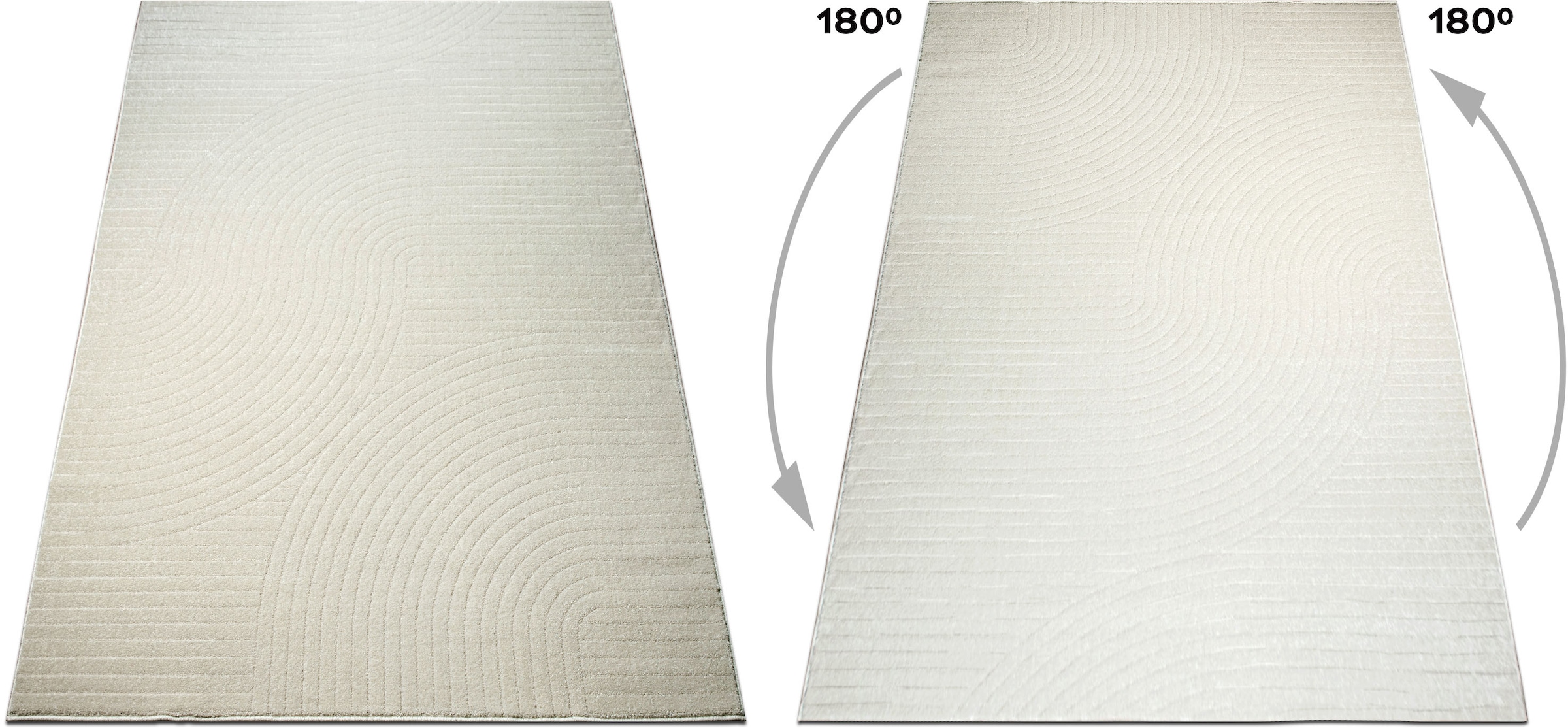 GOODproduct Teppich »Revea, Zen Garden-Design in Hoch-Tief-Struktur,« rechteckig 9 mm Höhe 3D-Effekt, softer Kurzflor, pflegeleicht, Scandi-Look