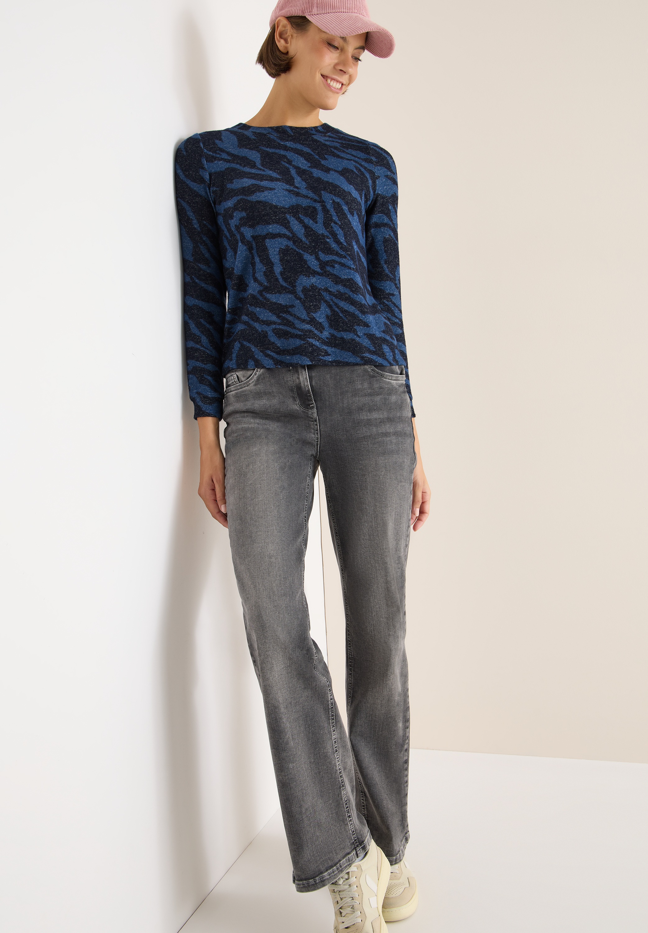 Cecil Pull , mit Animal-Print und in Melange-Optik
