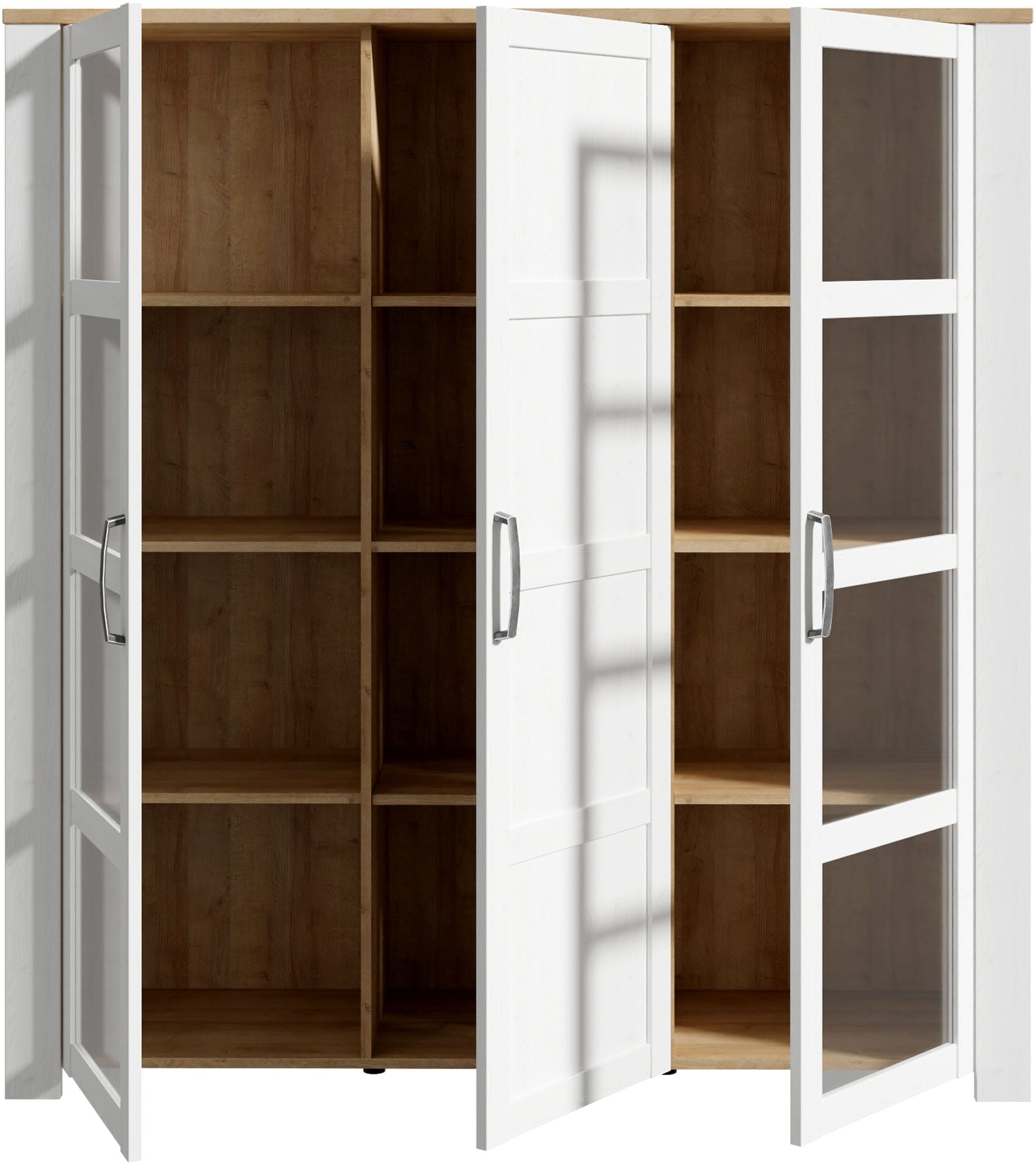 FORTE Highboard »Bohol, grosses Highboard 2, Glastüren, viel Stauraum« B/H/T 151,1/160,6/42 cm Beleuchtung optional bestellbar