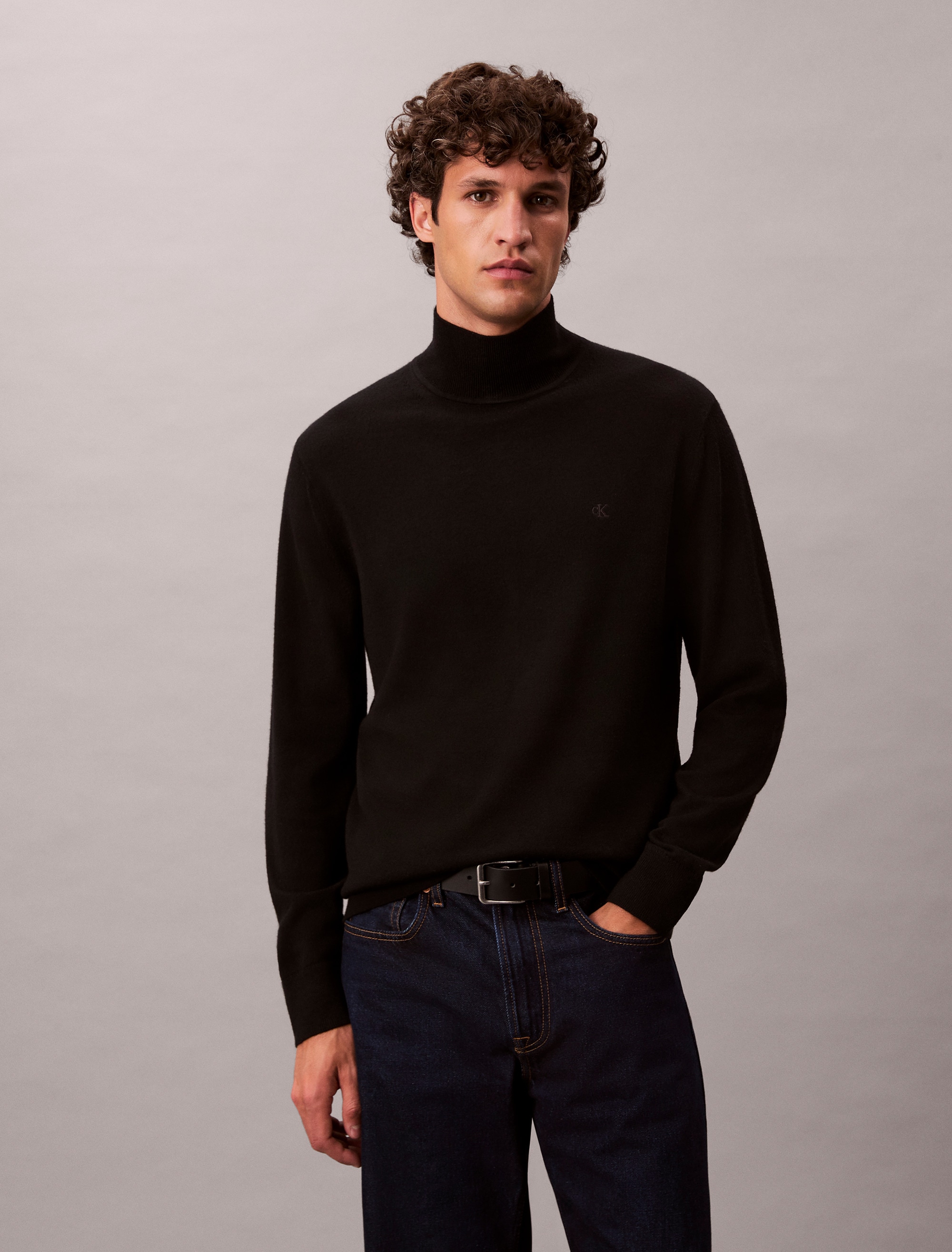 Image of Calvin Klein Stehkragenpullover "LS MERINO MOCK NECK SWTR 14GG" Mit Rundhalsausschnitt, regular fit