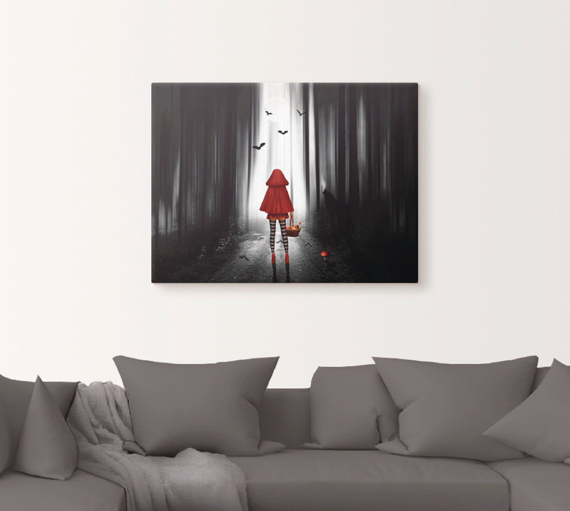Artland Tableau sur toile »Das Rotkäppchen auf High Heels« Dark Fantasy 1 cuis tlg. tendu sur cadre en bois
