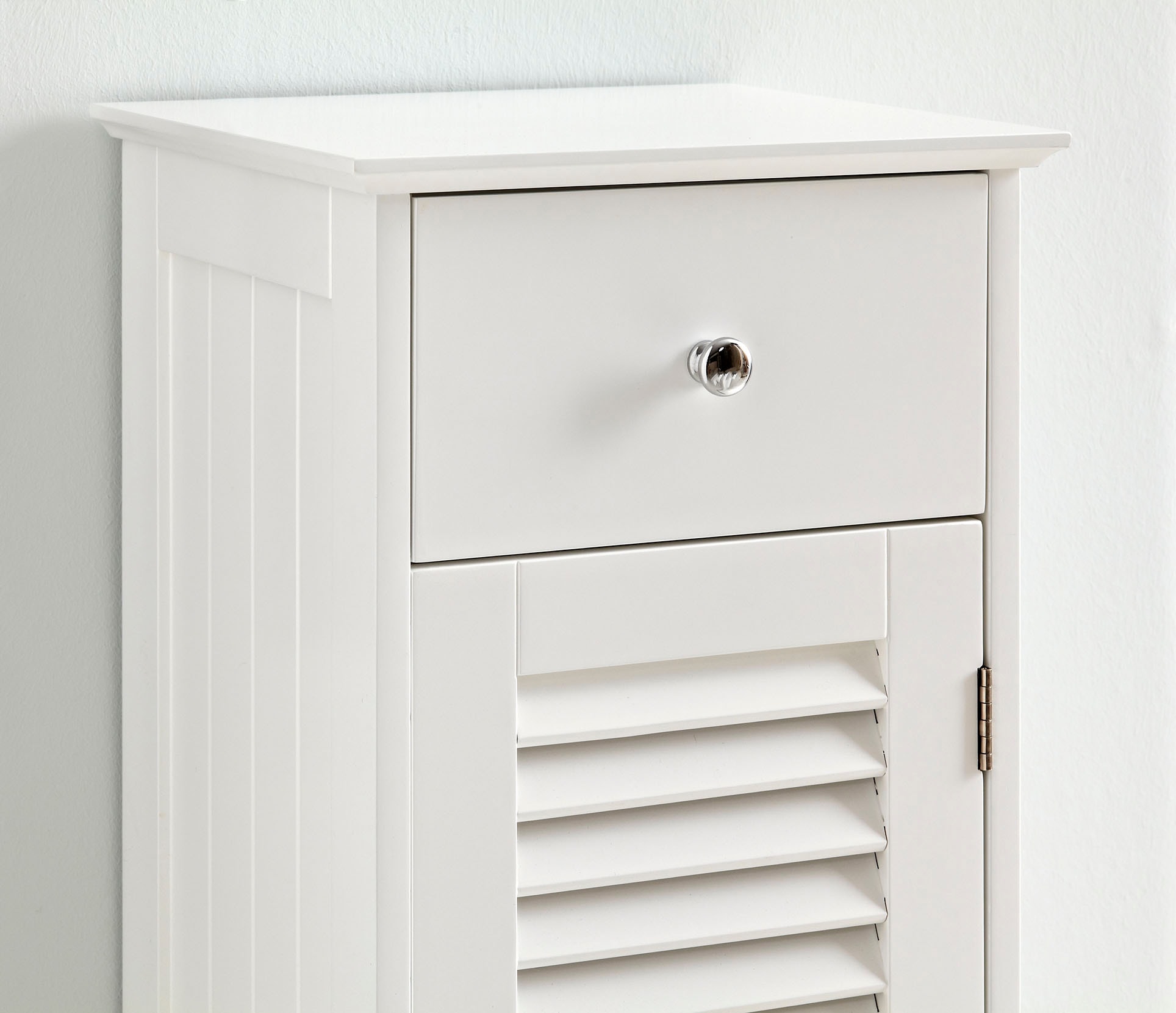 Saphir Armoire basse »Quickset 928 Badschrank mit 1 Tür, 1 Schublade, 1 Einlegeboden, Weiss« meuble sous lavabo 32 cm de large, poignées boutons, style campagne
