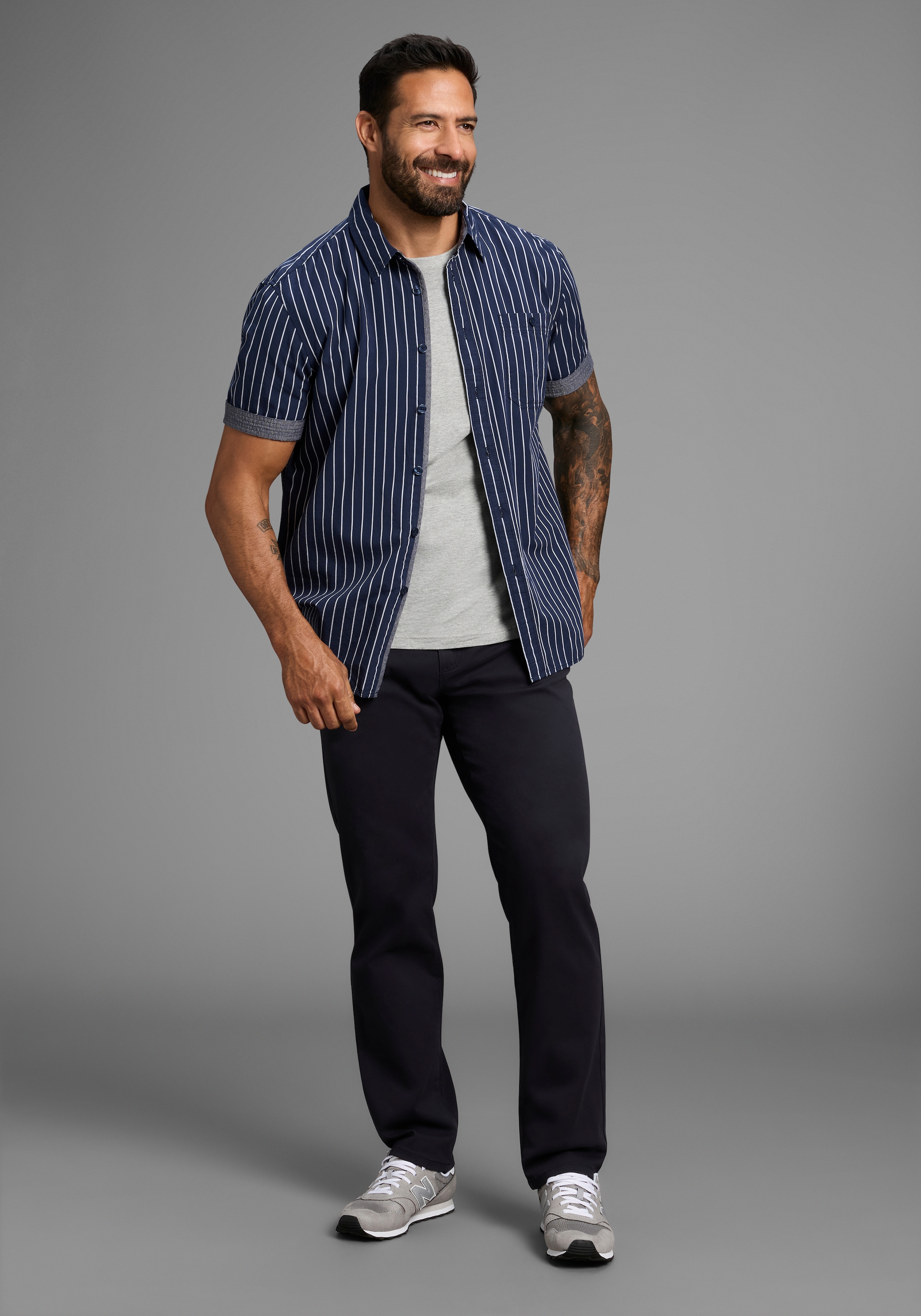 Man's World Chemise à manches courtes modern gestreift