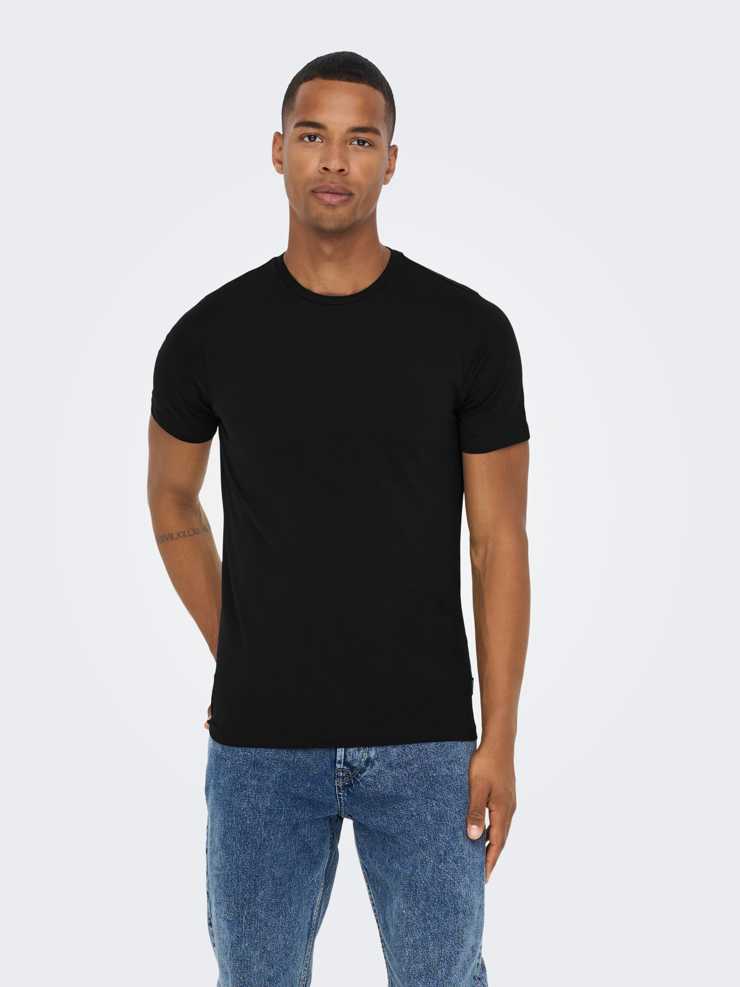 ONLY & SONS T-Shirt »ONSBASIC SLIM O-NECK 2-PACK NOOS« Packung, 2er-Pack, 2 Stk.