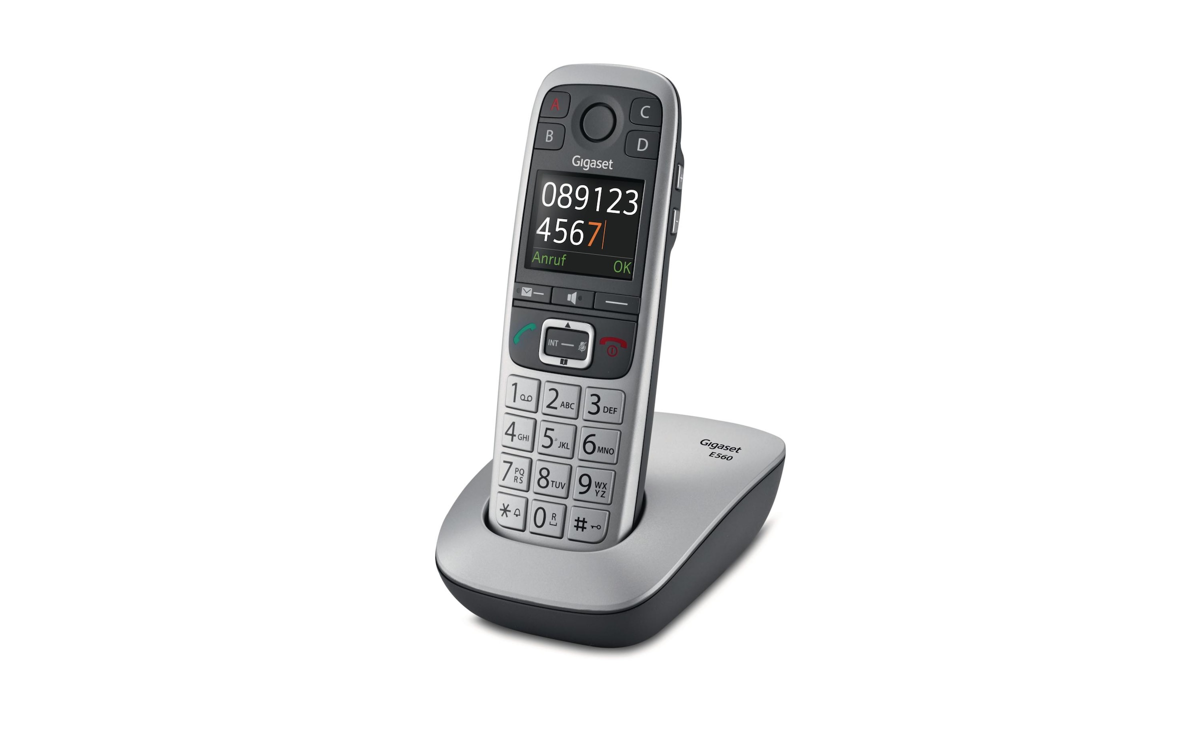 Schnurloses DECT-Telefon »E560 Silberfarben Schwarz«
