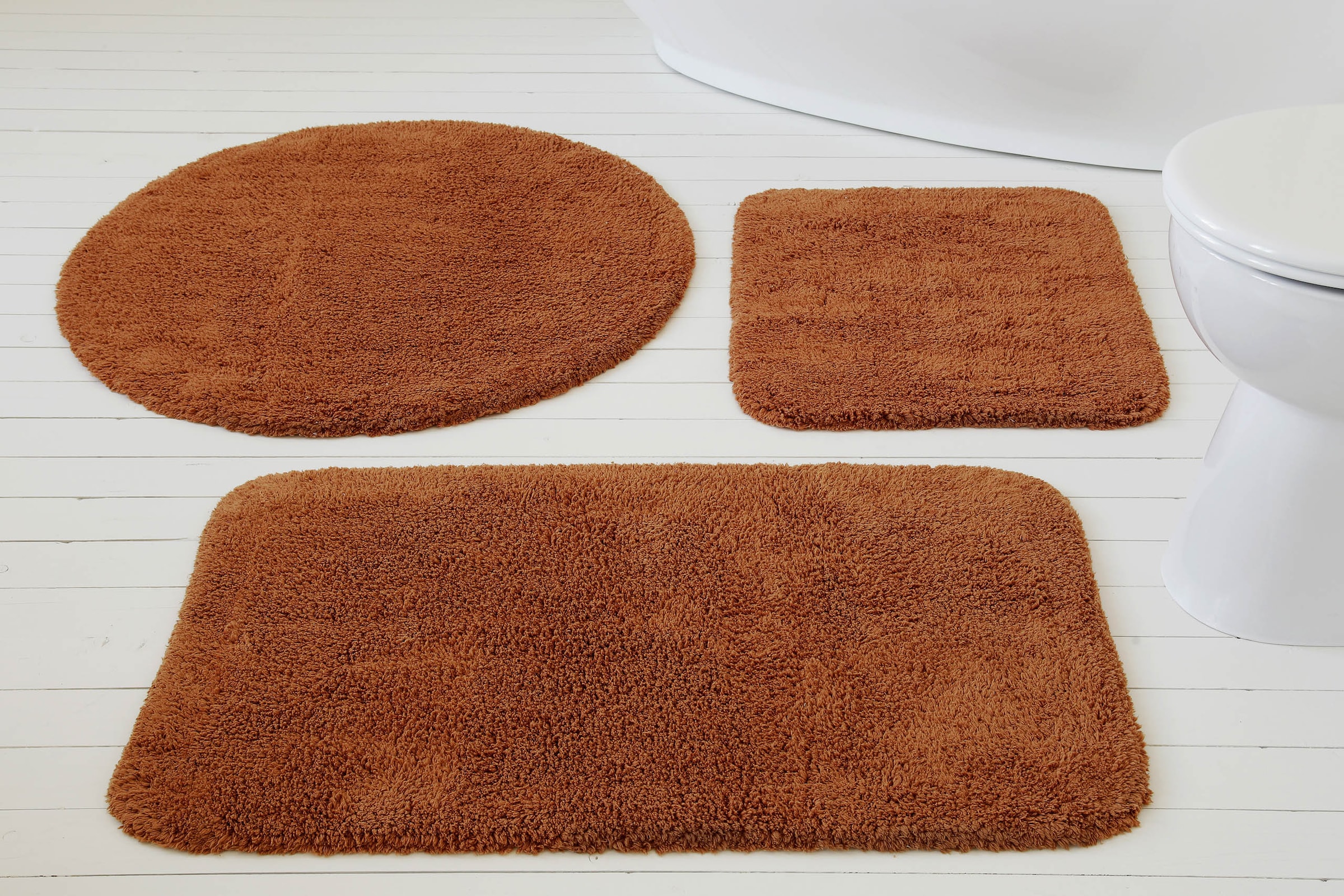my home Badematte »Kian«, fussbodenheizungsgeeignet, Badvorleger, Badteppich aus 100%Baumwolle, weich, waschbar, saugfähig