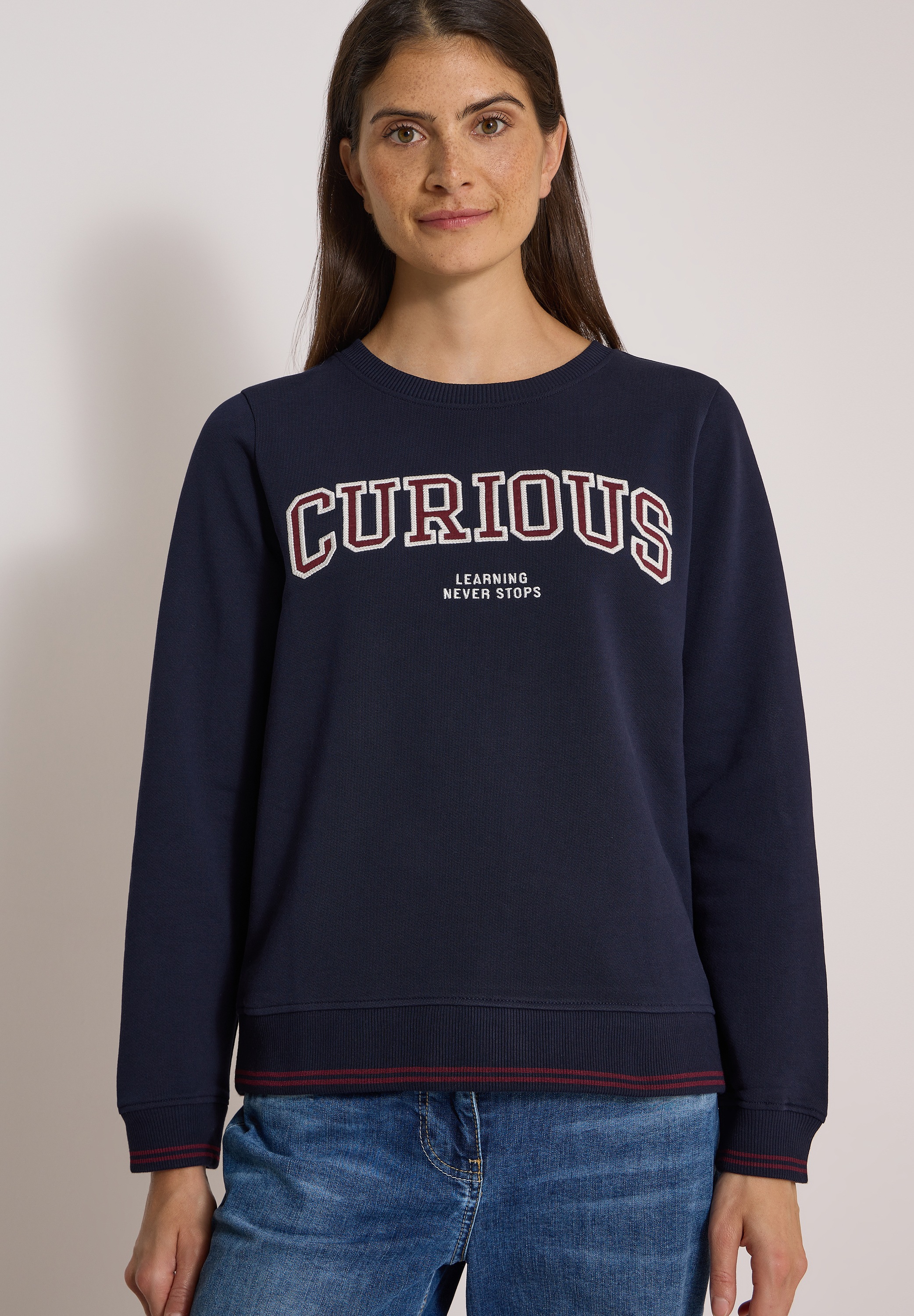 Image of Cecil Sweater, mit Rundhals und Stickerei