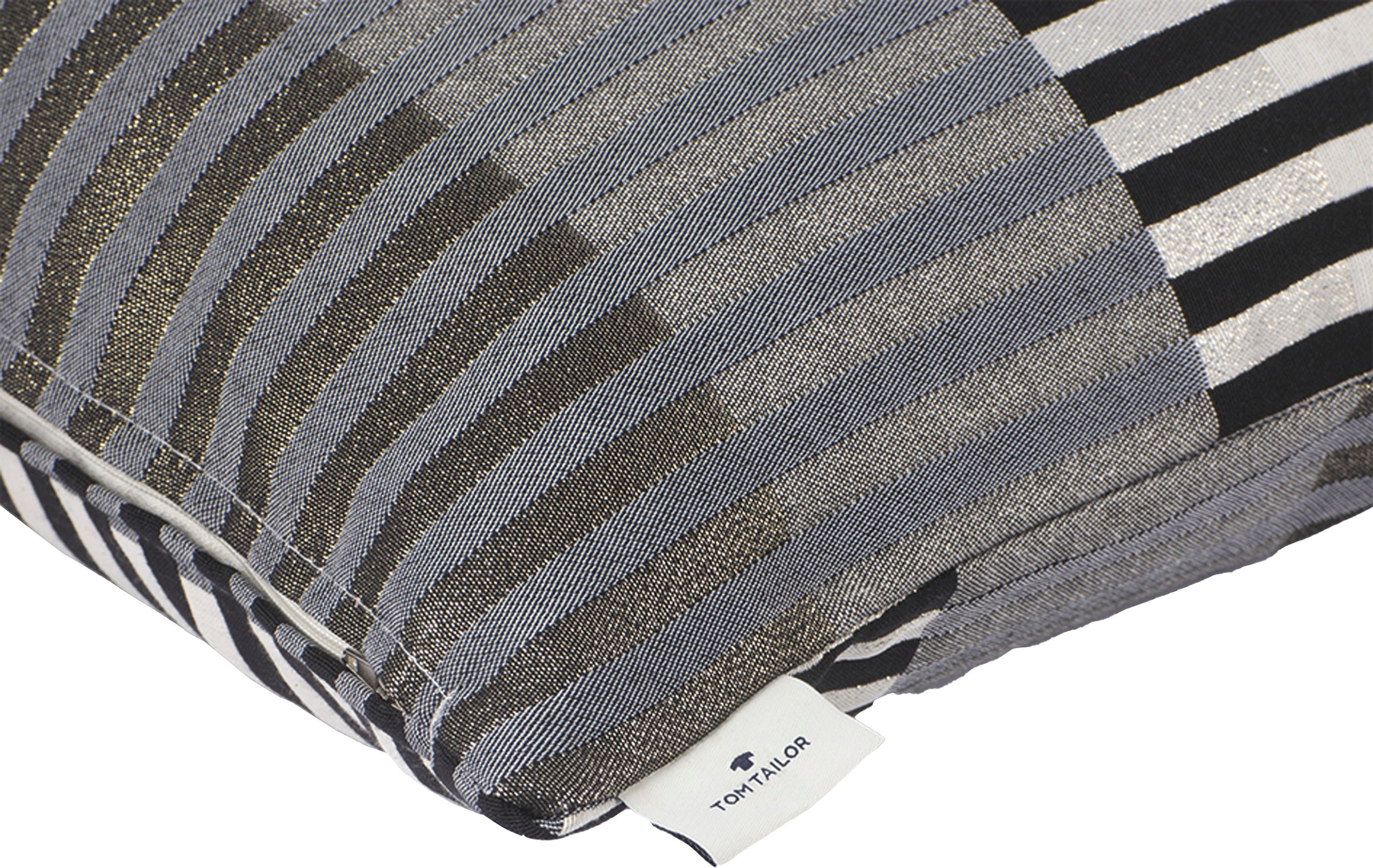 TOM TAILOR HOME Dekokissen »Glamour Stripe«, (1 St.), mit metallischen  Effektgarnen, Kissenhülle ohne Füllung, 1 Stück im %SALE!