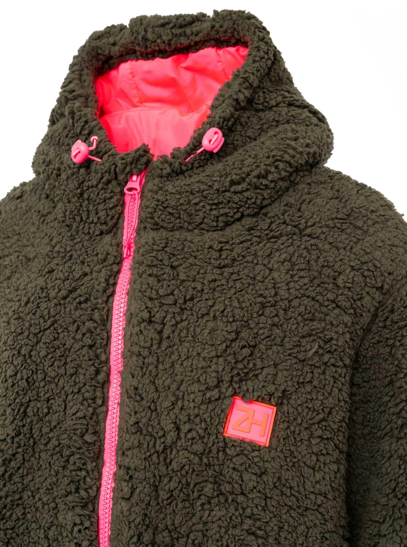 Zwillingsherz Kurzmantel »"Oversize Teddy Windjacke ZH"« weiches Teddy-Material, Kapuze, Reissverschluss, seitliche Taschen