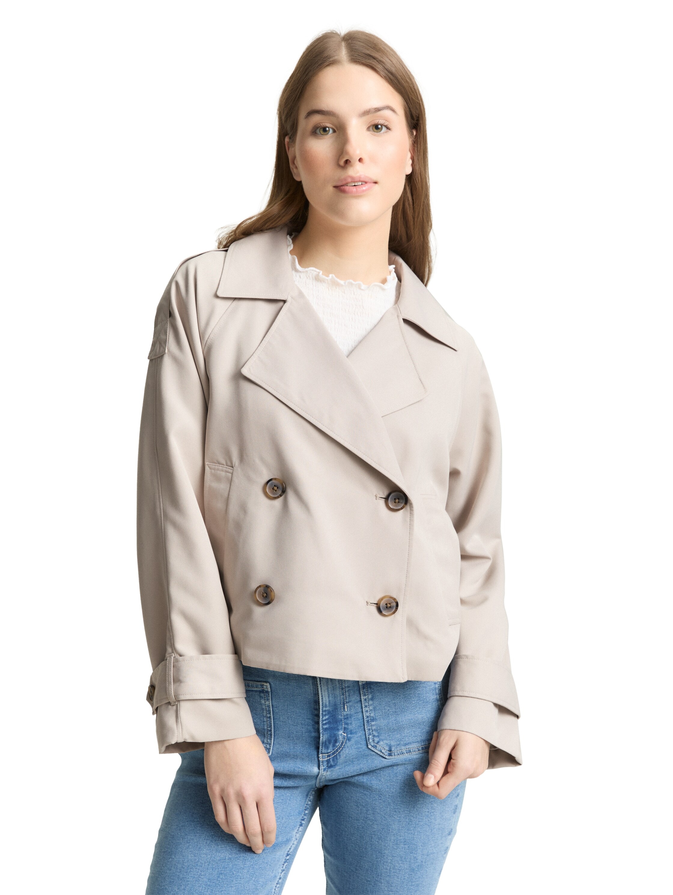 Image of TOM TAILOR Denim Cabanjacke ohne Kapuze mit Reverskragen