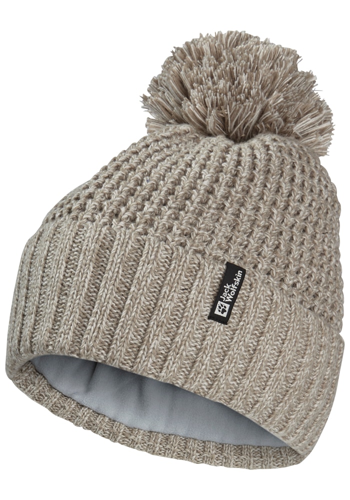Jack Wolfskin Bonnet »MEDLEY KNIT BEANIE W« Bonnet à pompon, chaud, avec doublure en polaire